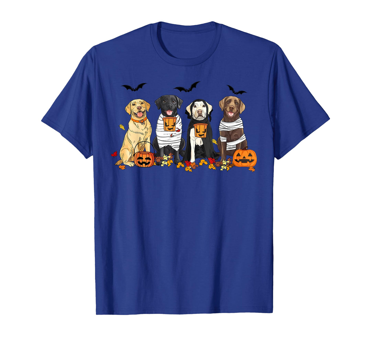 Labrador Retriever Dogs Ghost Witch Mummy Halloween Pumpkins T-Shirt