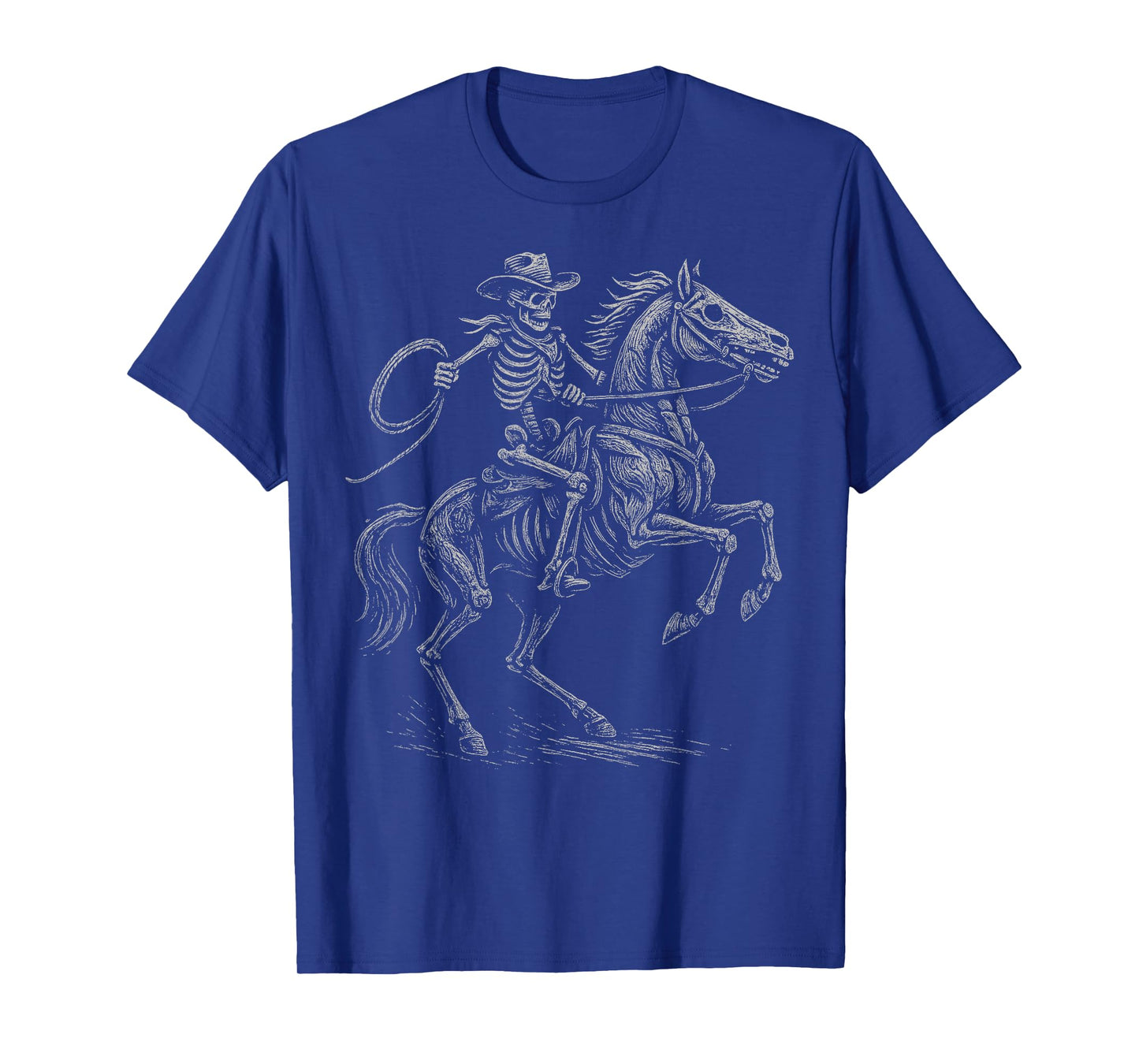 Skeleton Cowboy Horse Western Gothic Halloween Men Kids Boys T-Shirt