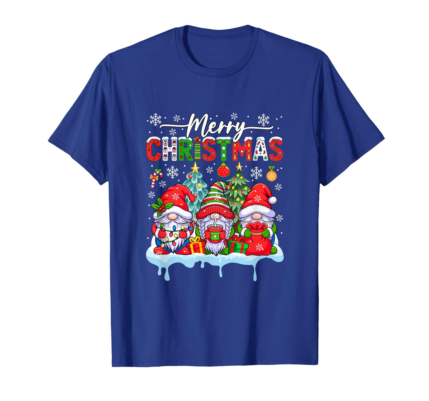 Merry Christmas Three Gnomes Colorful Costume Kids Toddler T-Shirt