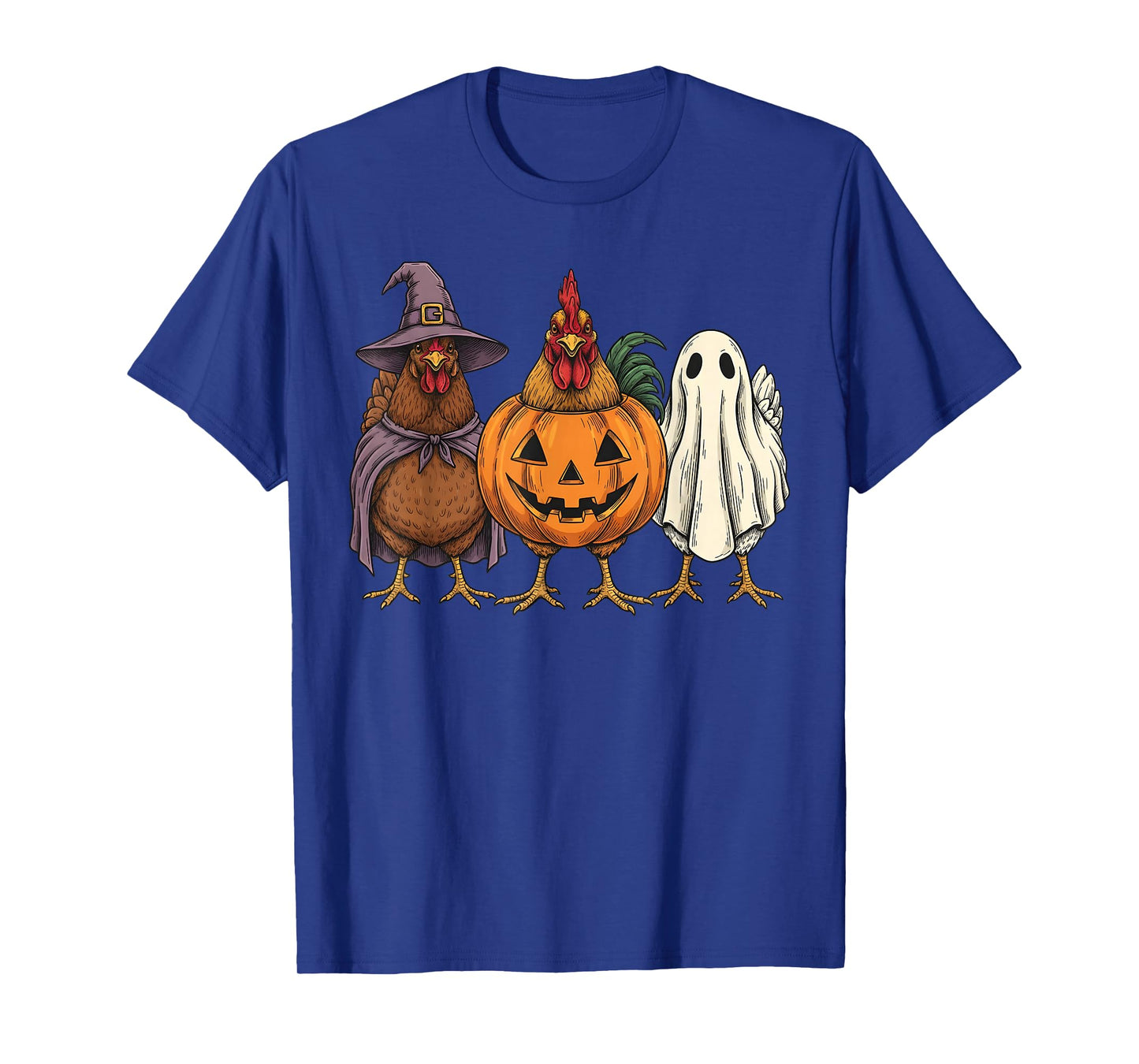 Spooky Ghost Chicken Pumpkin Halloween Farm Animal T-Shirt