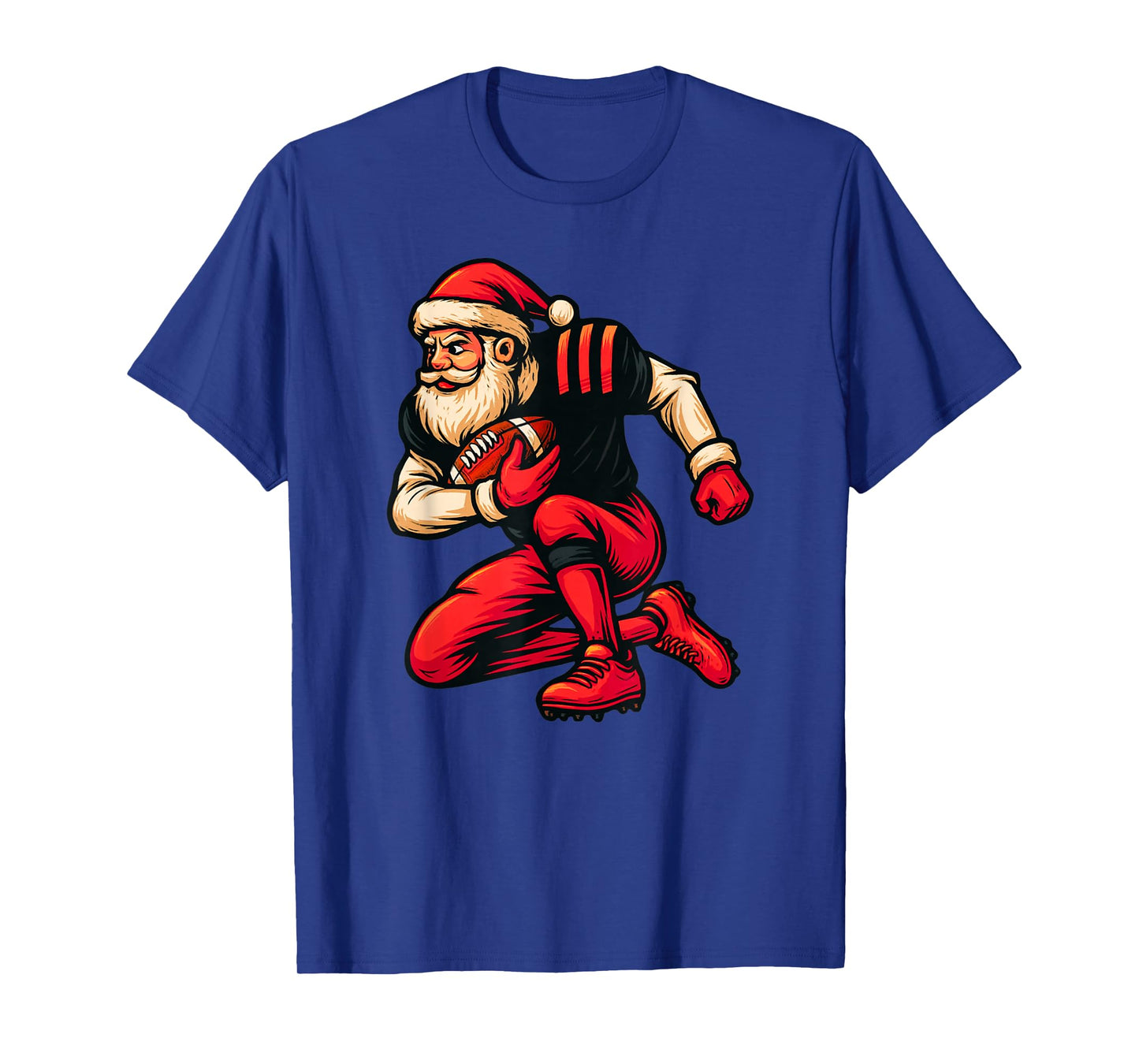 Santa Claus Playing American Football Xmas Holiday Christmas T-Shirt