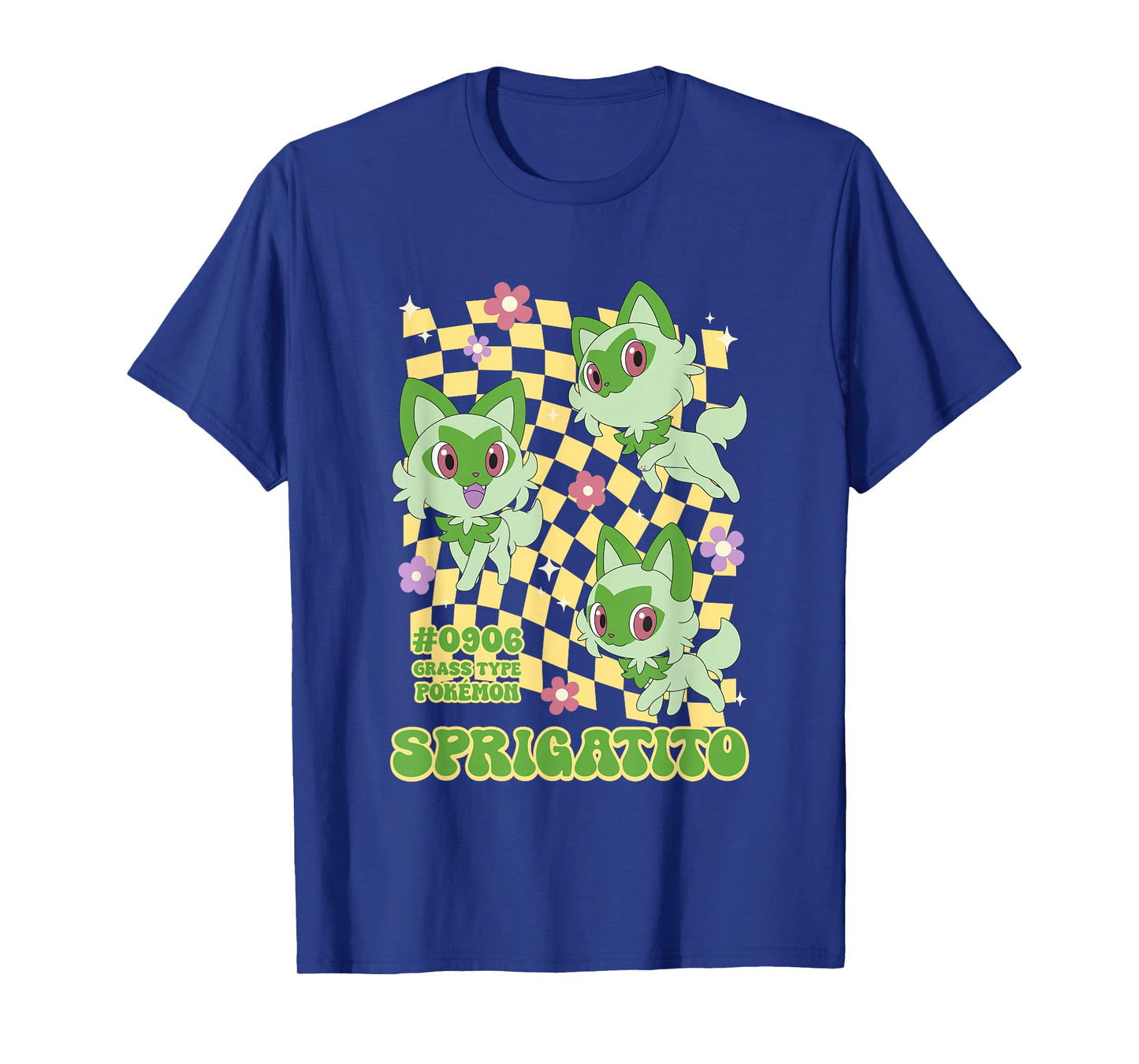 Pokémon Sprigatito #0906 Grass Type Pokemon Retro Chest Logo T-Shirt