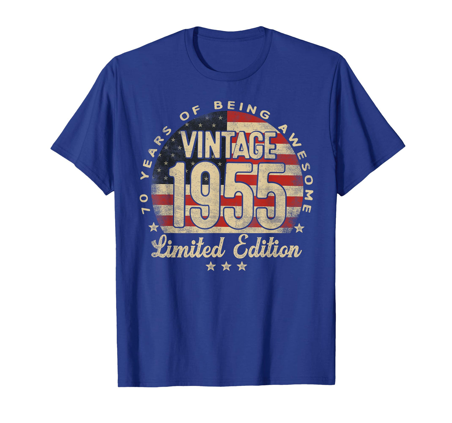 Vintage 1955 Limited Edition 70-Year-Old Gifts USA Flag T-Shirt