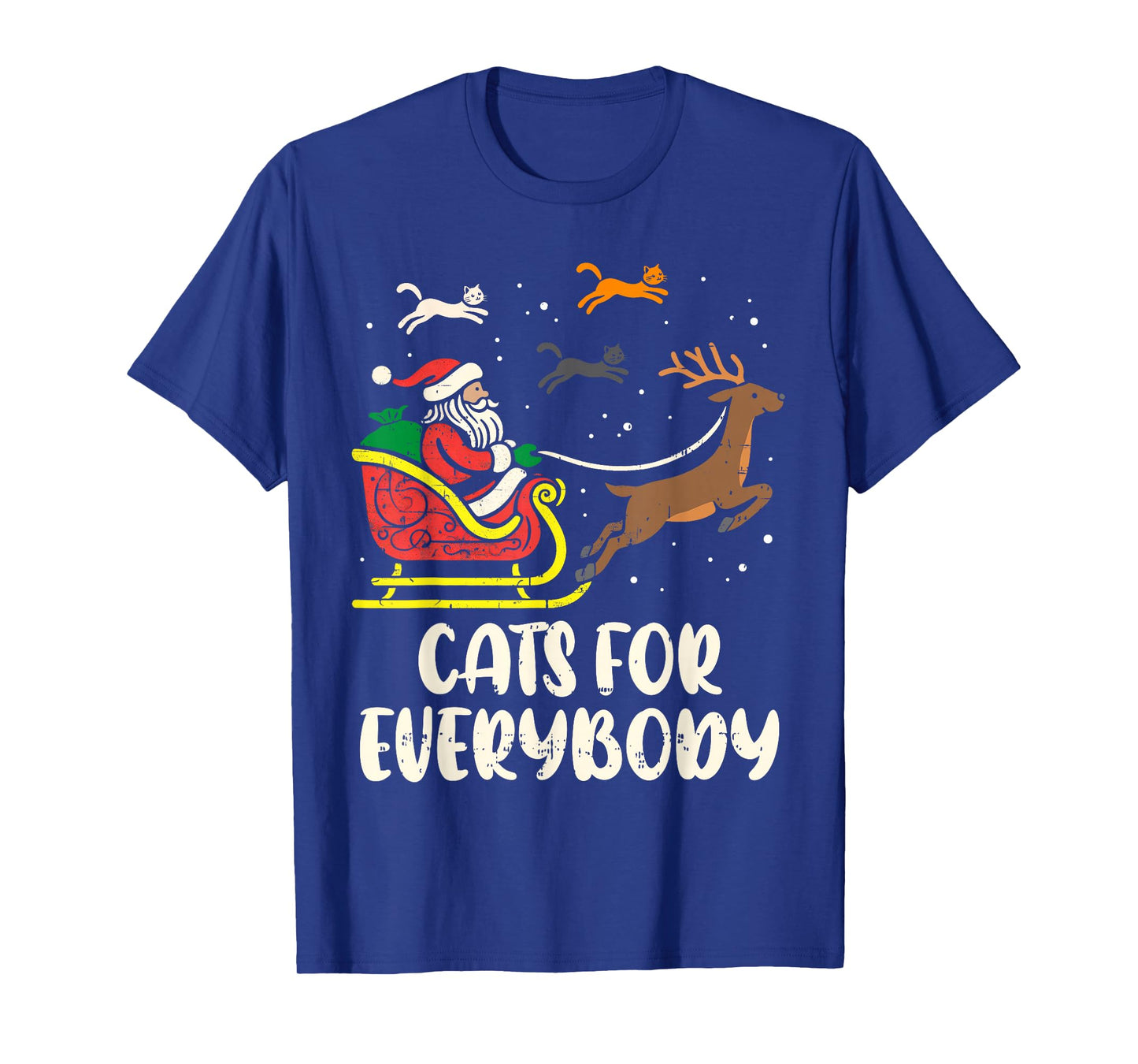 Cats for Everybody Santa Xmas Pajamas Funny Christmas Cat T-Shirt