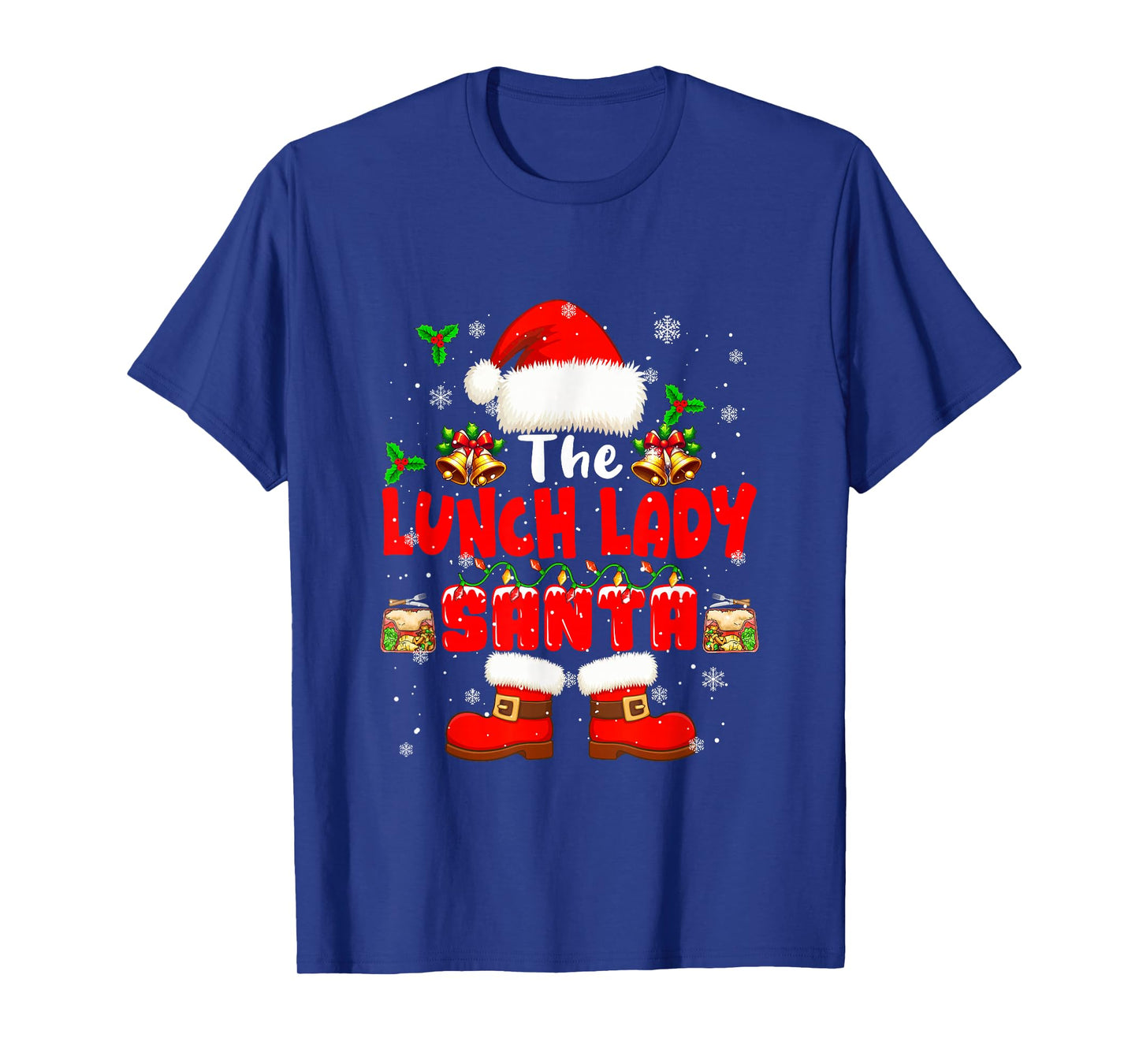 The Lunch Lady Santa Christmas Colorful Costume Job Team T-Shirt