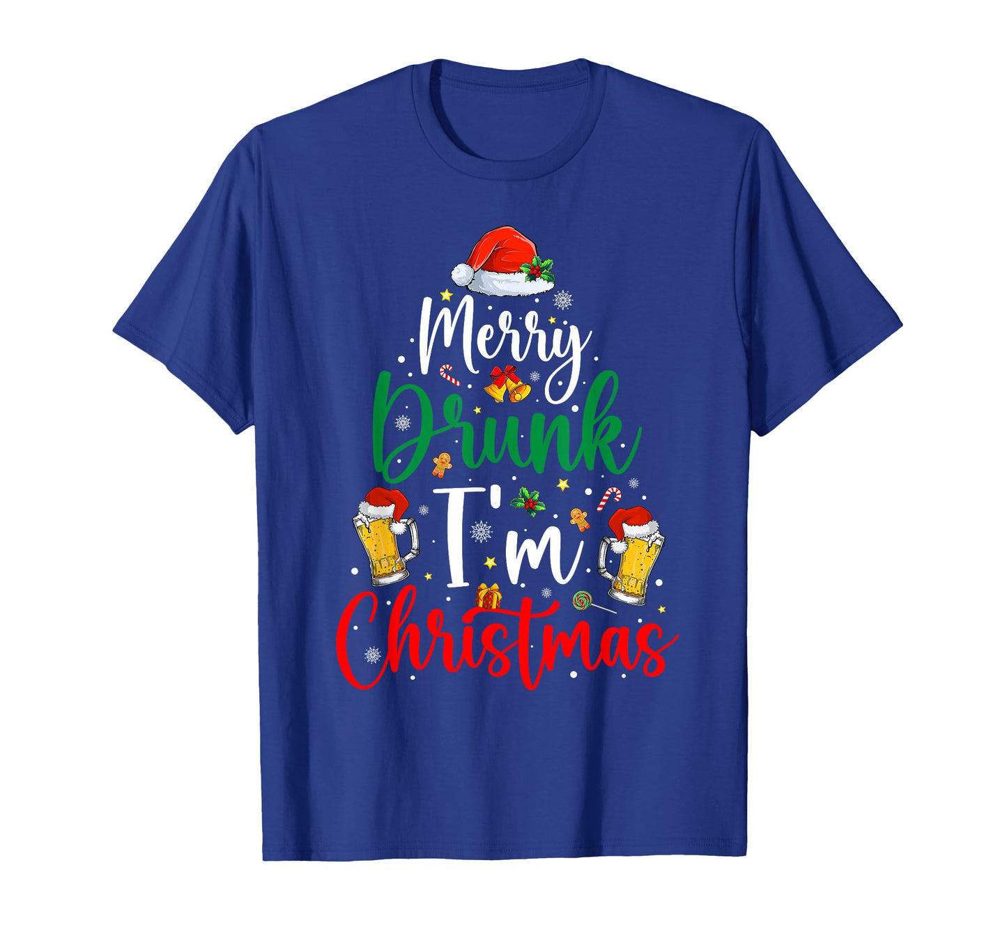 Merry Drunk I'm Christmas Funny Santa Joke Xmas Beer Lover T-Shirt