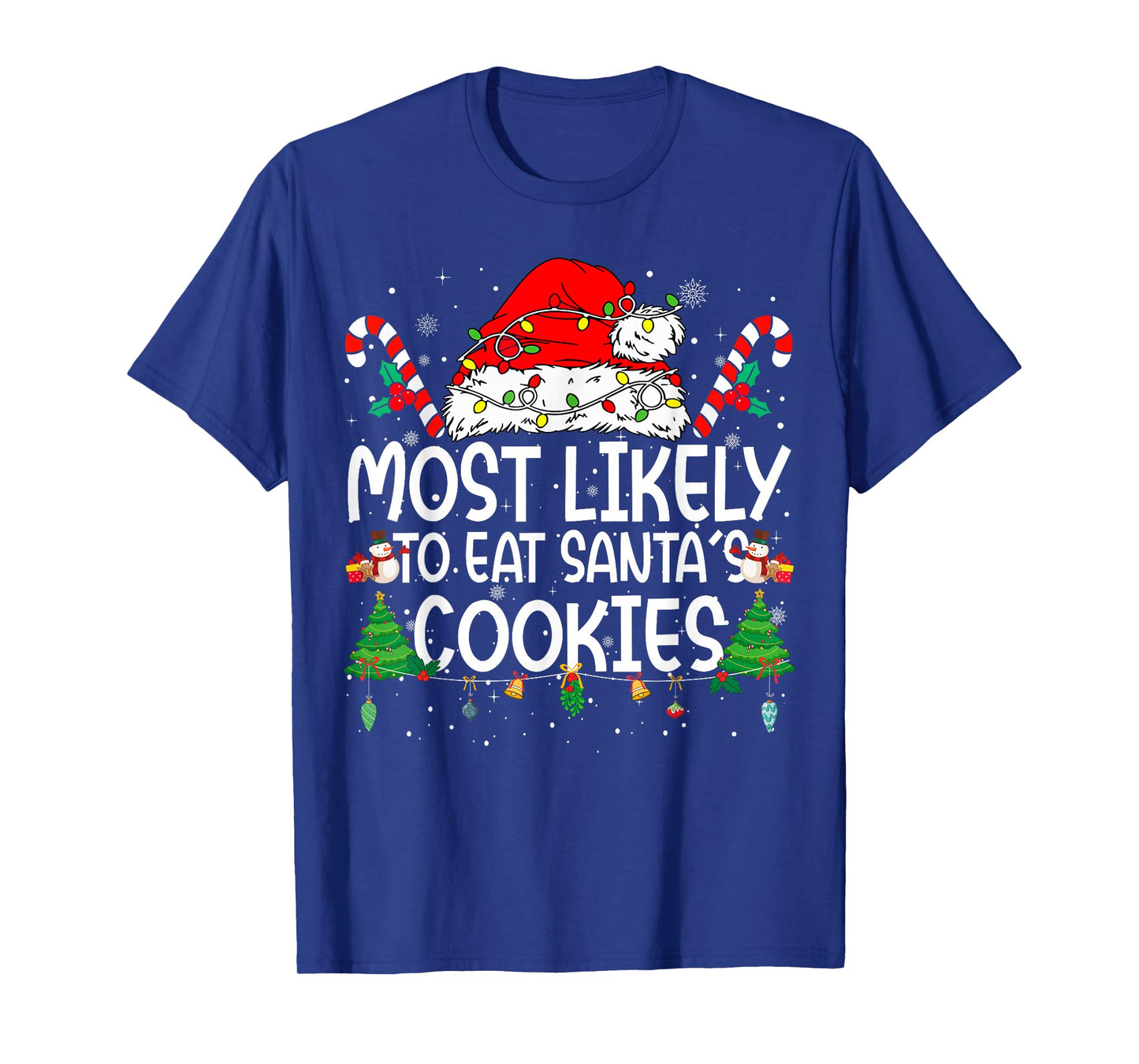 Family Matching Xmas Most Likely to Eat Santa's Cookies T-Shirt