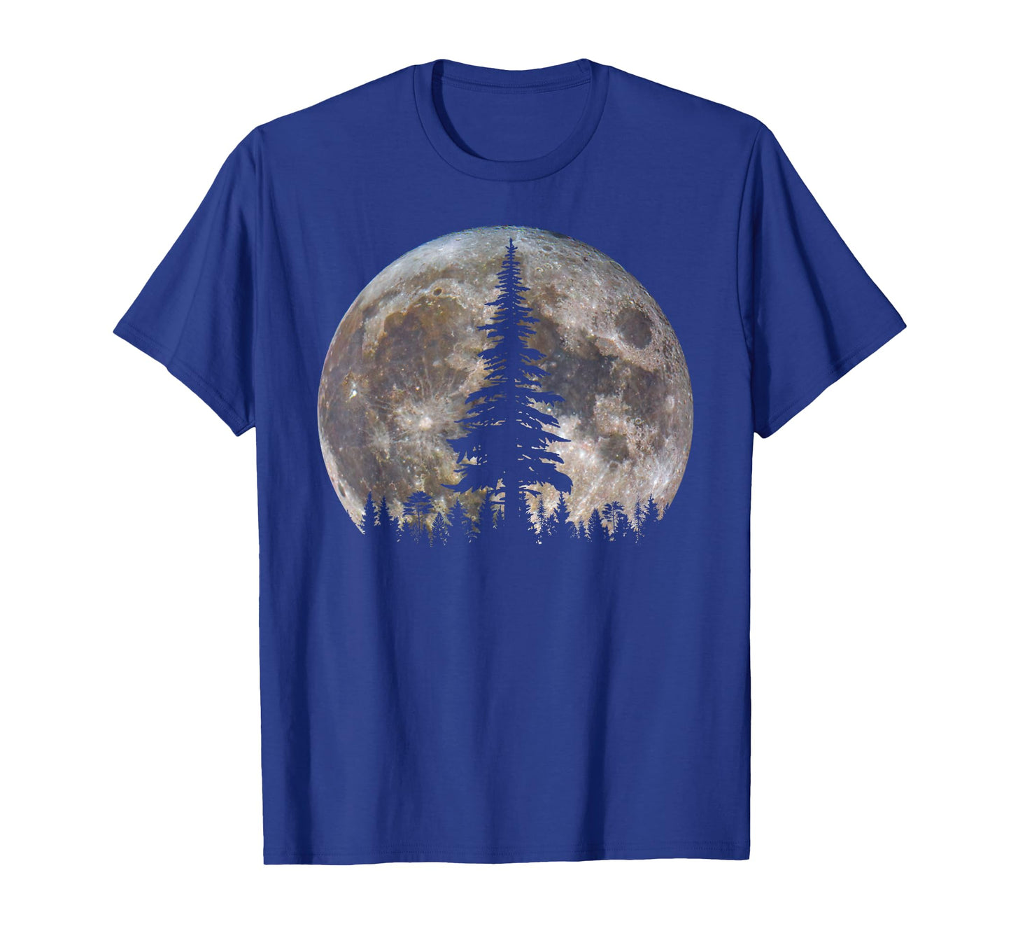 Retro Full Moon Minimalist Pine Tree Vintage Wildlife Trees T-Shirt