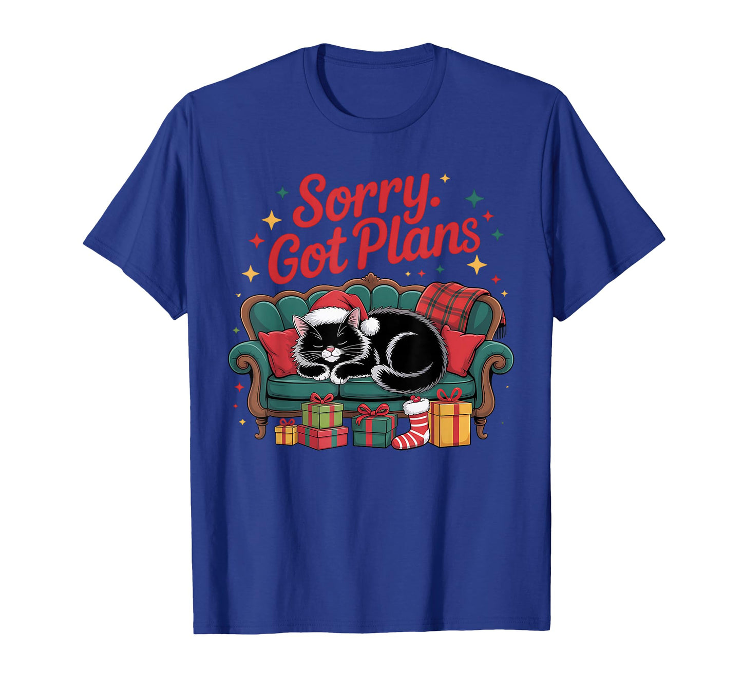Funny Christmas Black Cat Sarcastic Men Women Kids Xmas T-Shirt