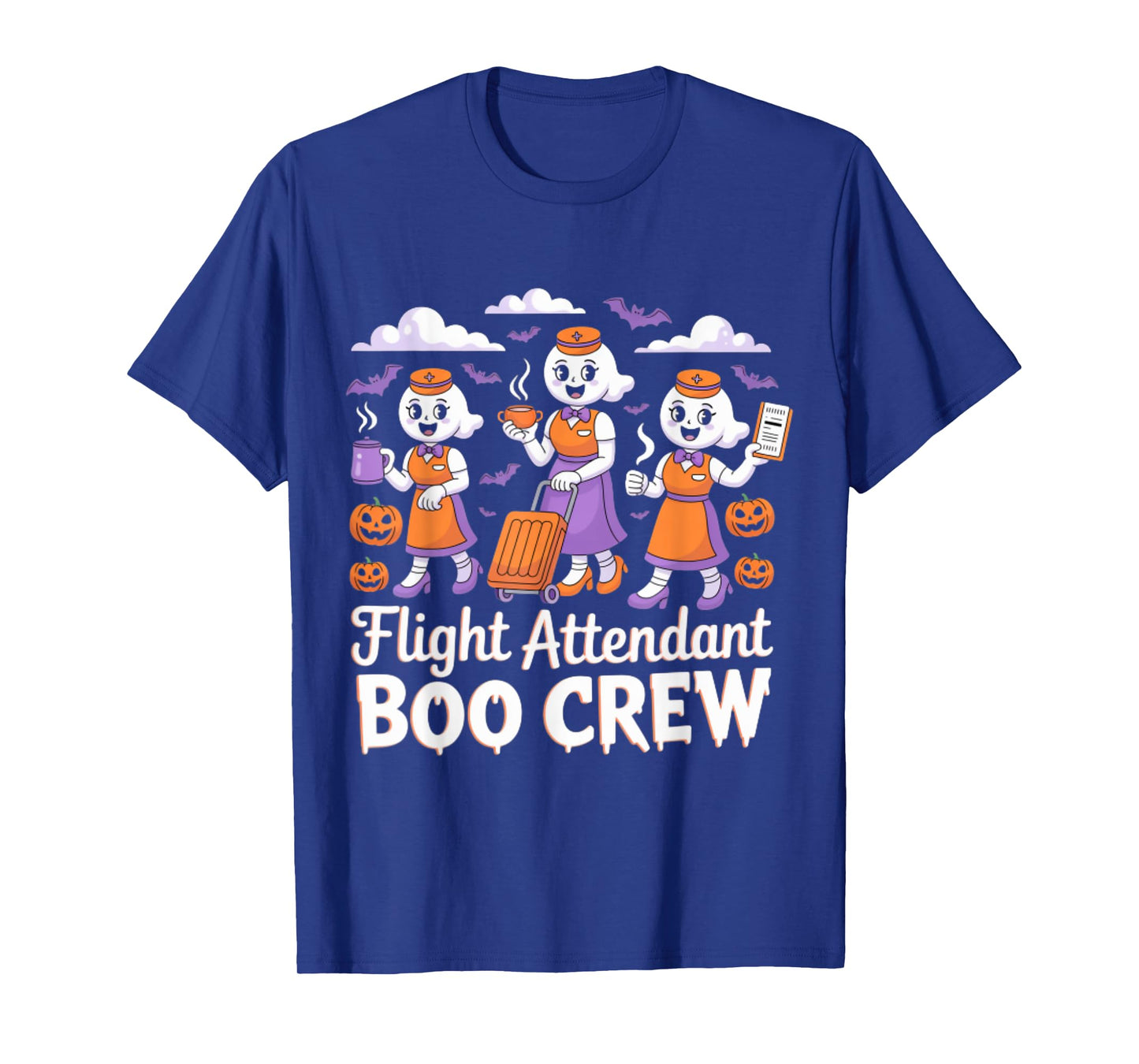 Flight Attendant Boo Crew Halloween Ghost Costume T-Shirt