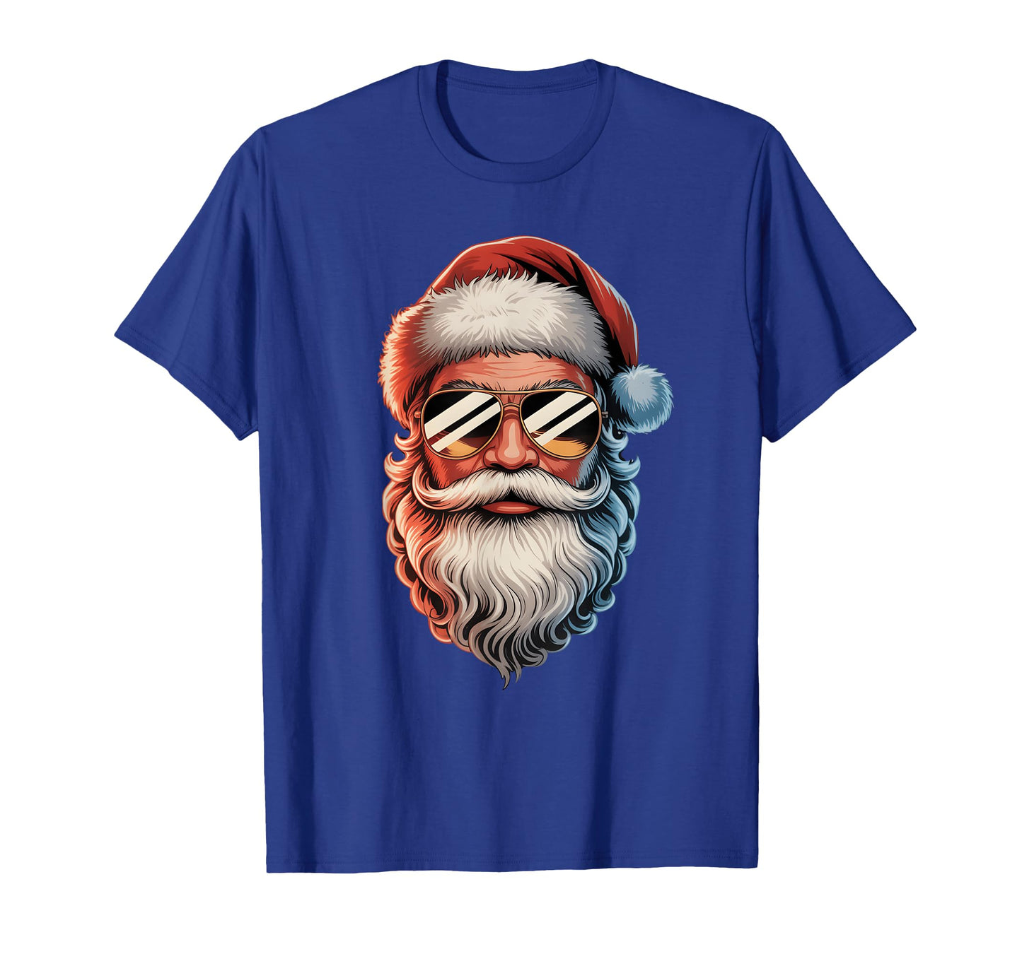 Retro Cool Sunglasses Santa Claus Face Christmas Men Boys T-Shirt