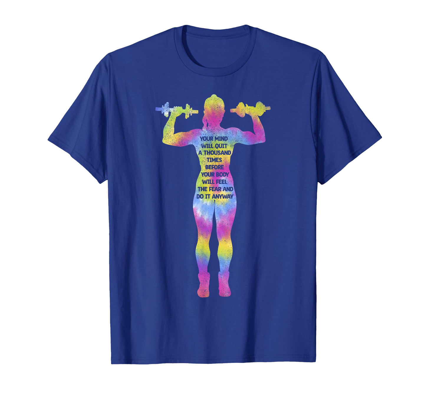 Motivating Fitness Woman Bodybuilding Gym Tie Dye Workout T-Shirt