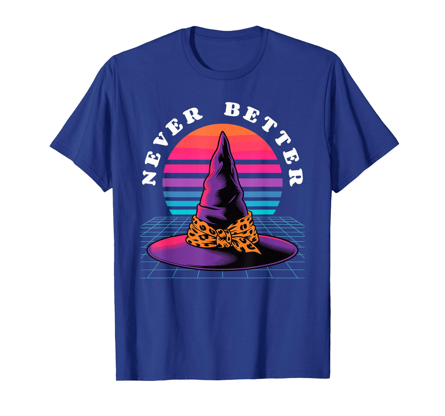 Halloween Never Better Synthwave Witch Hat T-Shirt