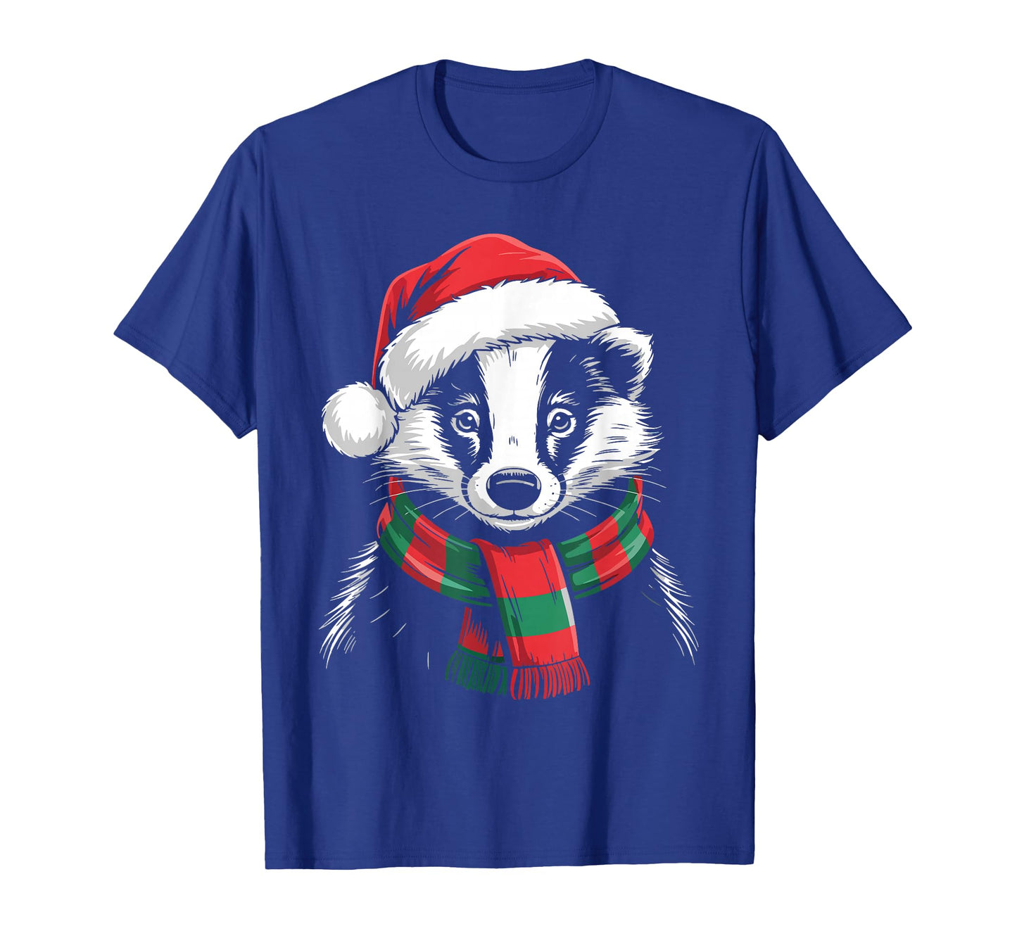 Badger Xmas Santa Hat Scarf Christmas Costume T-Shirt