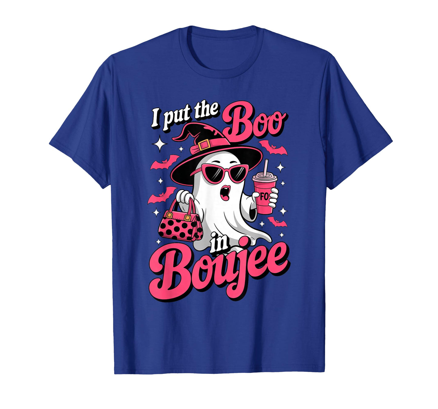 Ghost Boujee Witch Hat Coffee Halloween Costume Womens Girls T-Shirt
