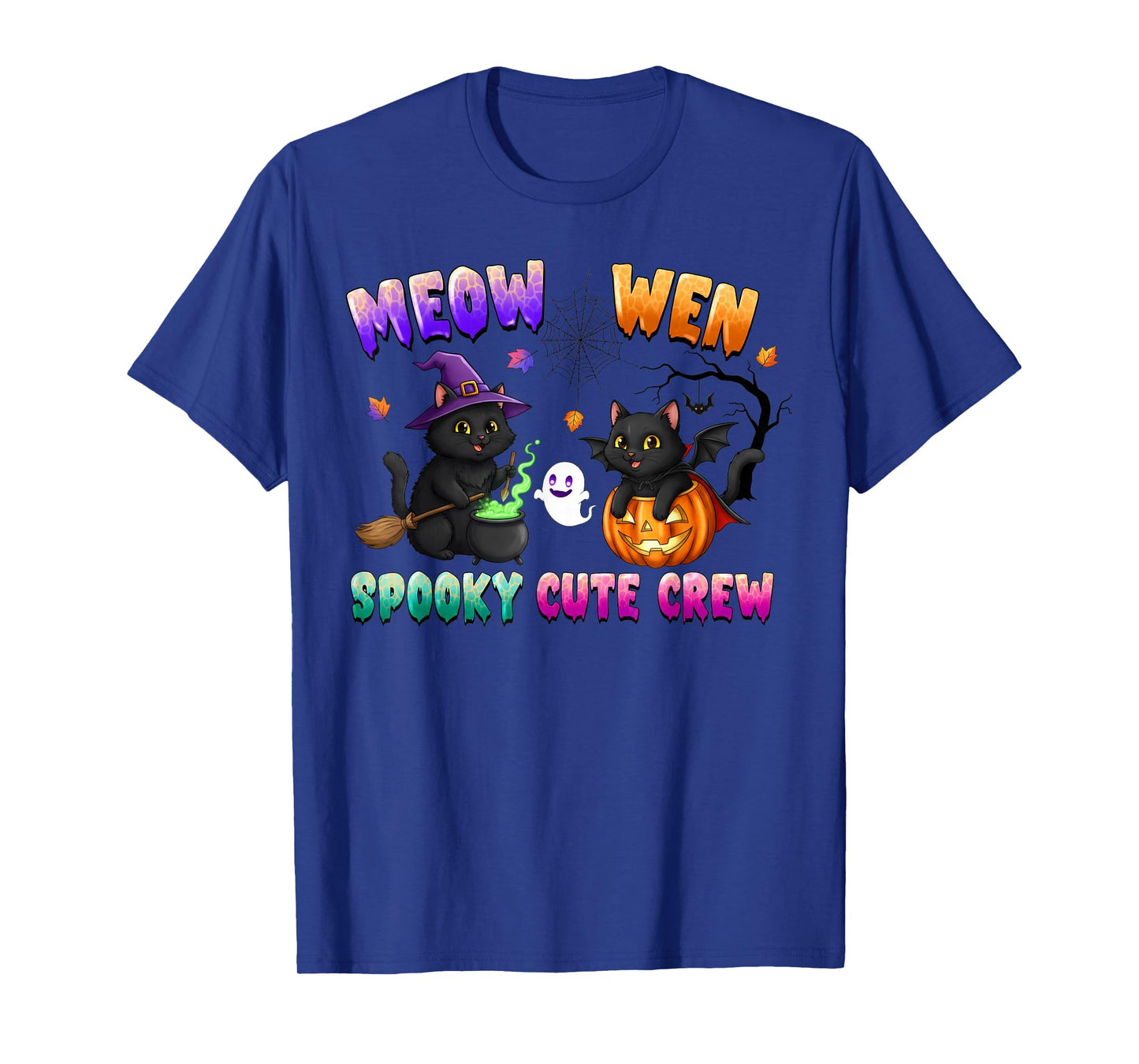 Meow Wen Spooky Crew Halloween Funny Spooky Cat for Women T-Shirt