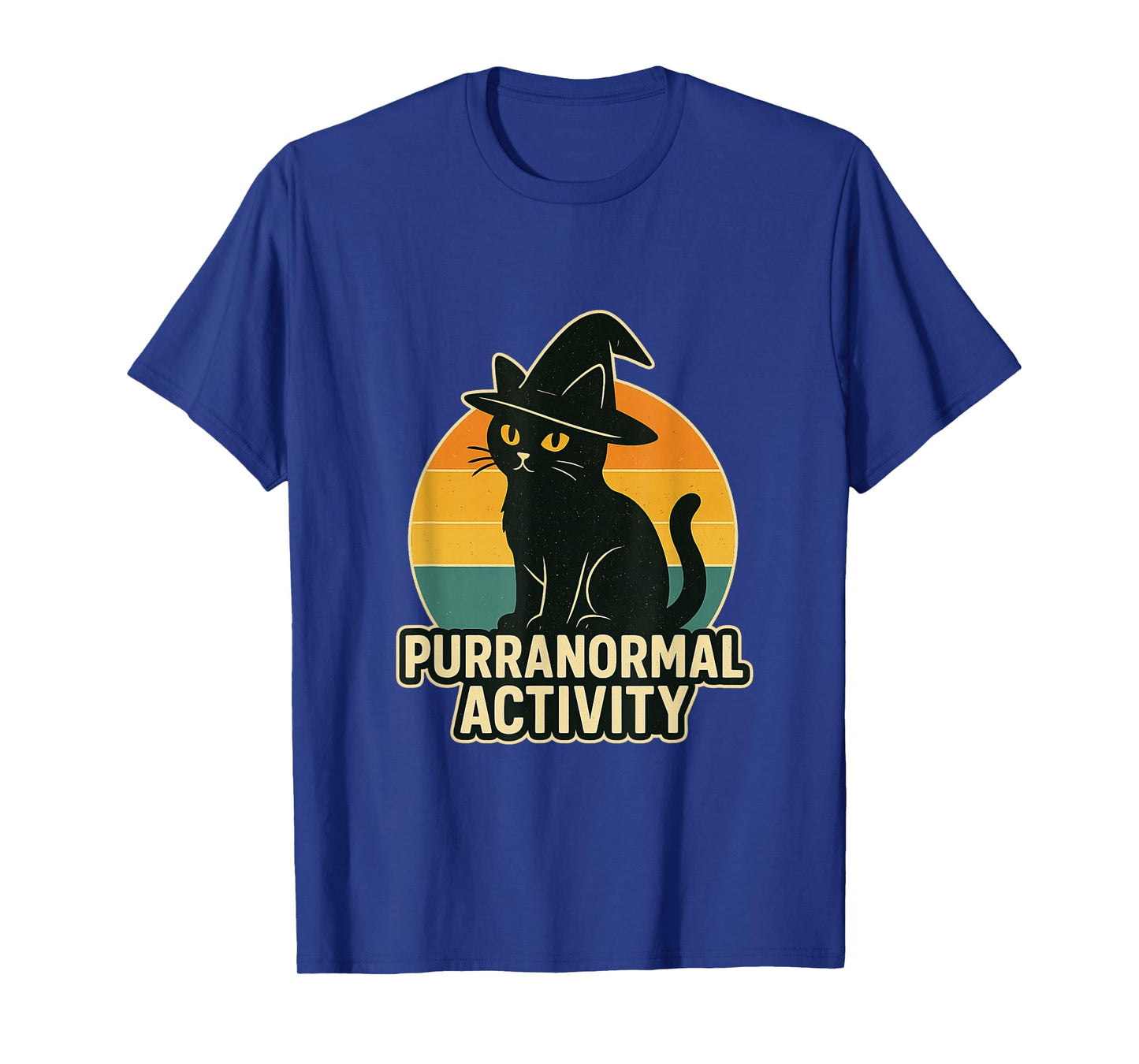 Purranormal Activity Black Cat Halloween Design T-Shirt