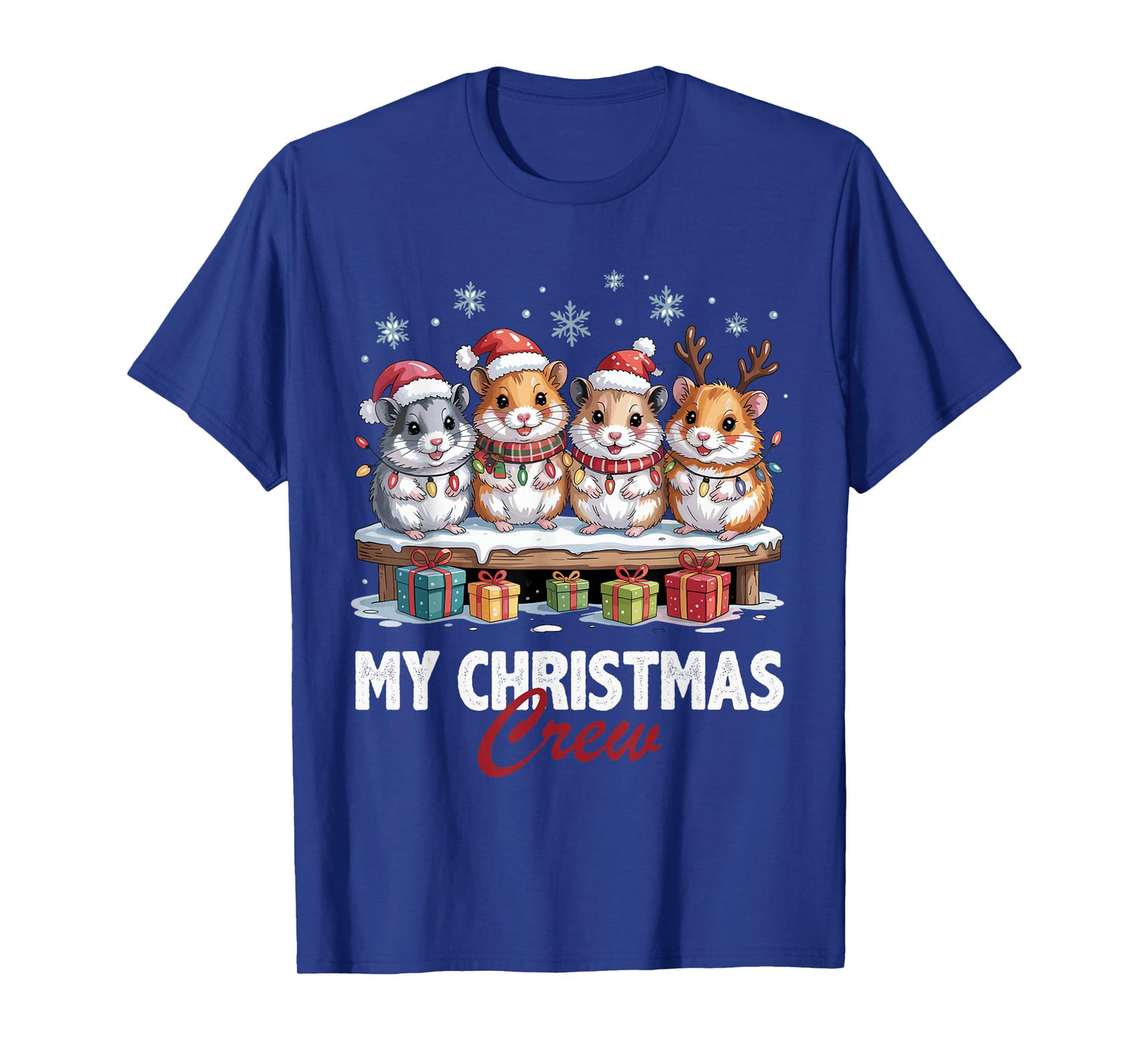 Hamster Christmas Crew Cute Pet Lovers Funny Holiday Pajama T-Shirt