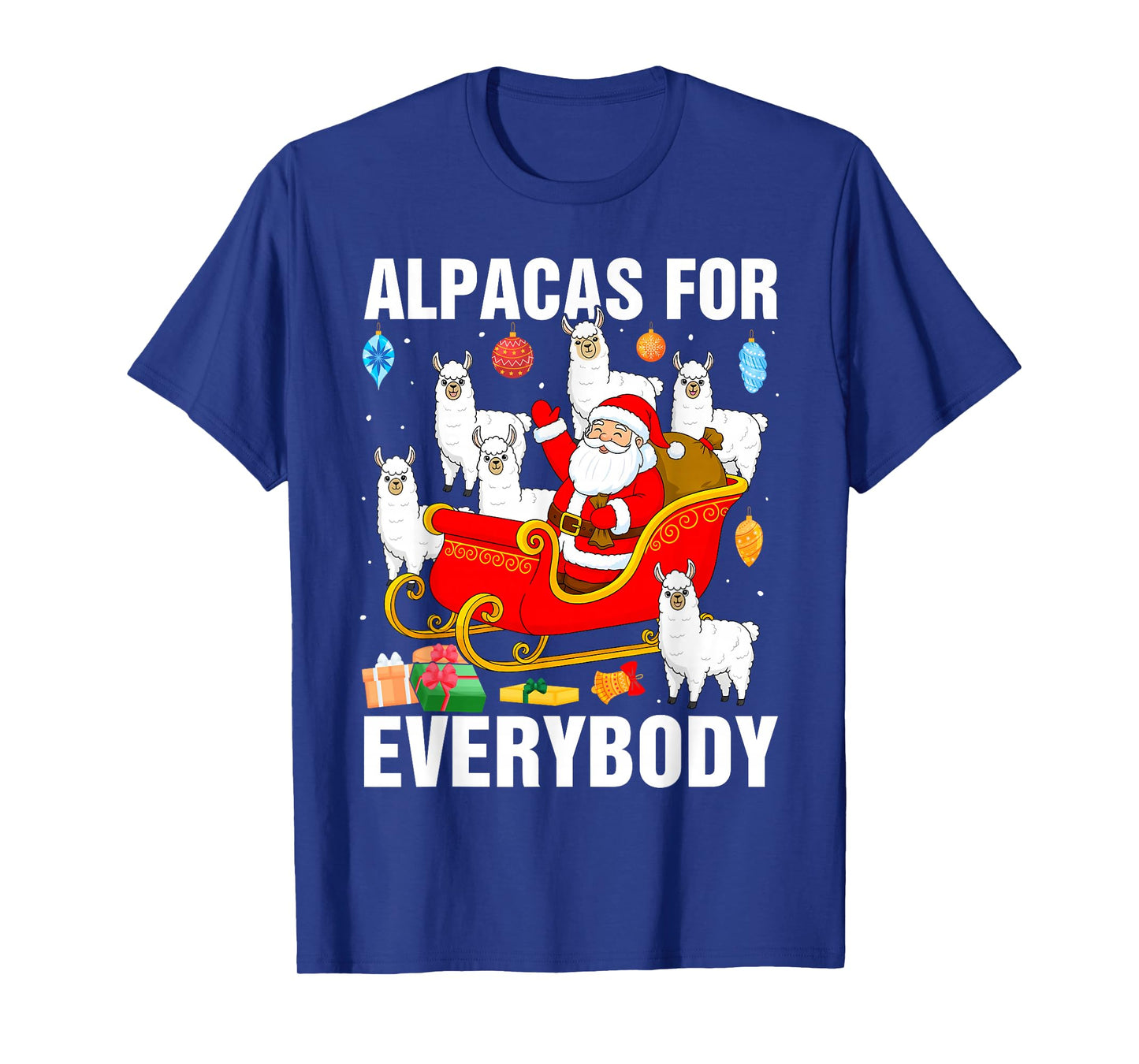 Alpacas for Everybody Santa Sled Funny Christmas Alpaca T-Shirt
