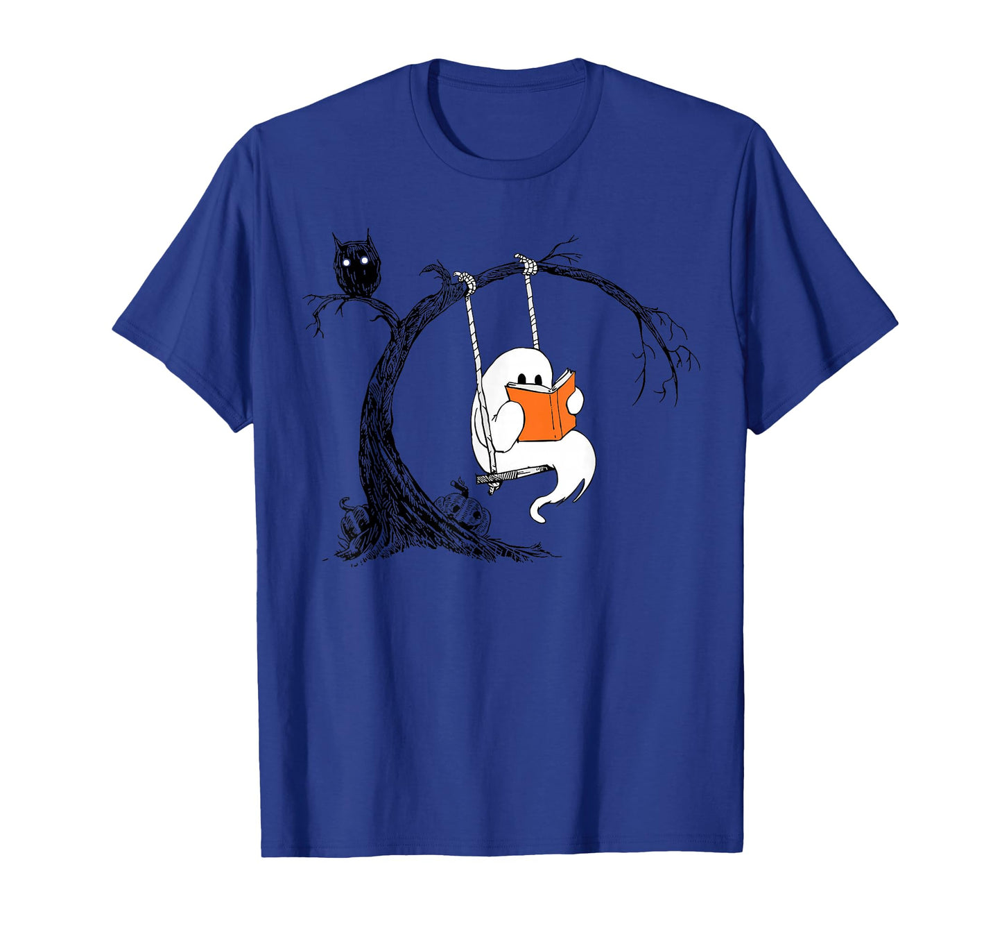 Halloween Ghost Swing Reading Vintage Costume Women Kids Men T-Shirt