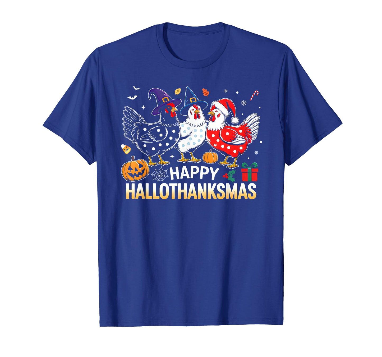 Chicken Halloween Thanksgiving Funny Happy HalloThanksMas T-Shirt