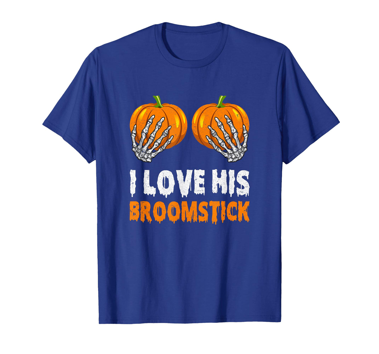 I Love His Broomstick I Love Her Pumpkins Halloween Couples T-Shirt
