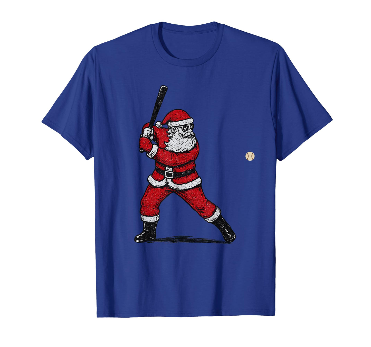 Santa Claus Playing Baseball Xmas Holiday Funny Christmas T-Shirt