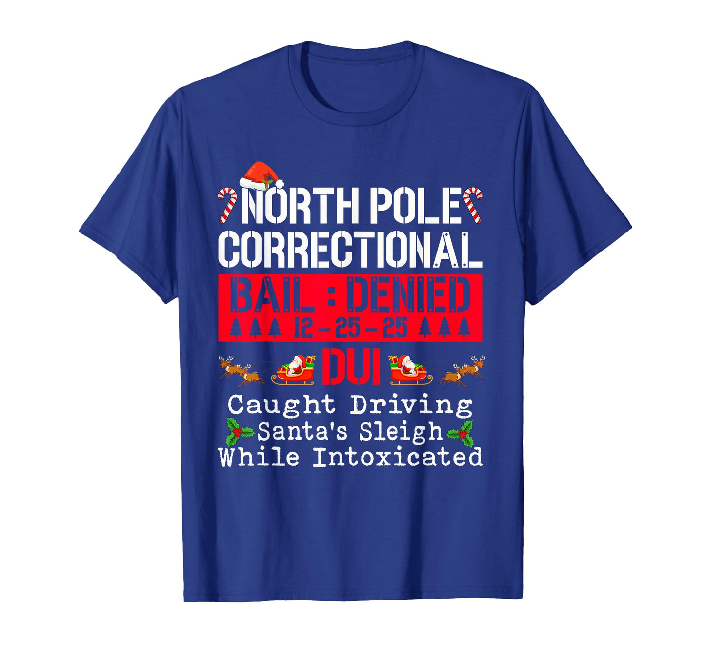 North Pole Correctional DUI Caught Driving Santa's Sleigh T-Shirt