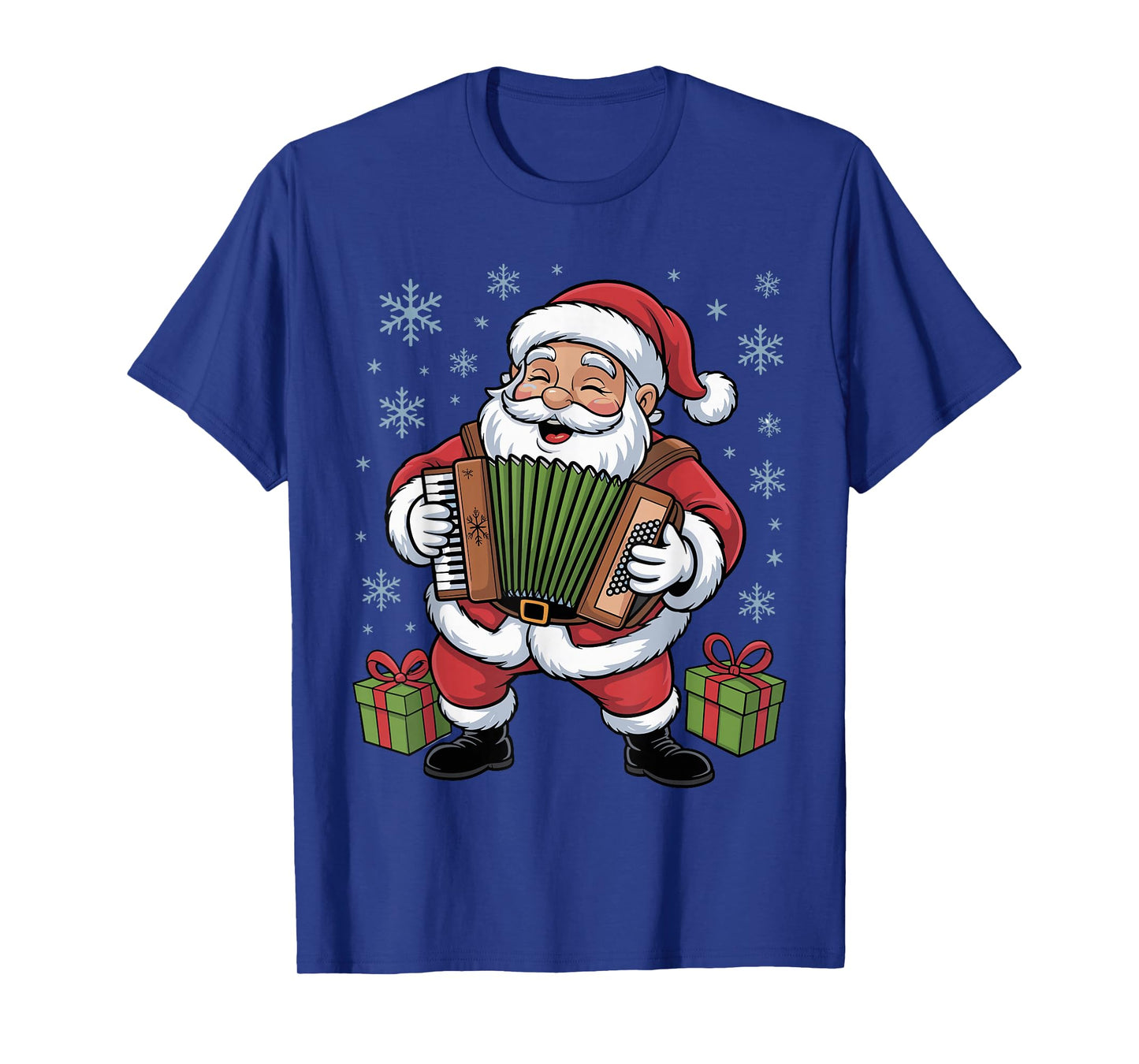Funny Santa Christmas Design Accordion Holiday Xmas Pajama T-Shirt