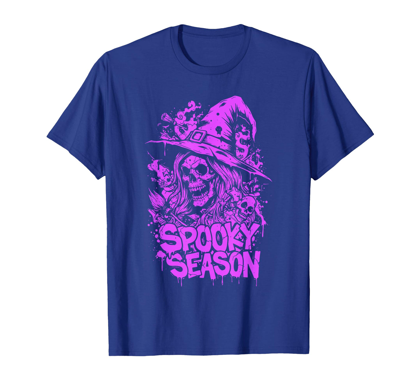 Spooky Season Witch Skull Halloween Costume for Women & Girl T-Shirt