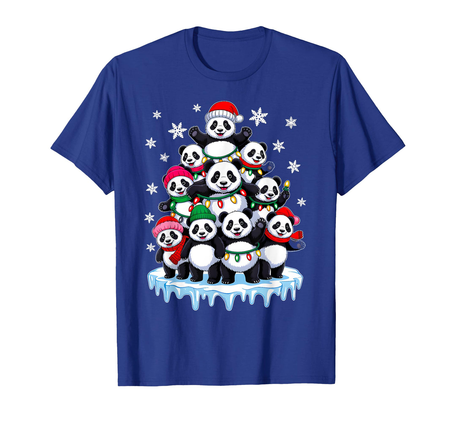 Panda Christmas Tree Panda Lover Xmas Squad Men Women Kids T-Shirt