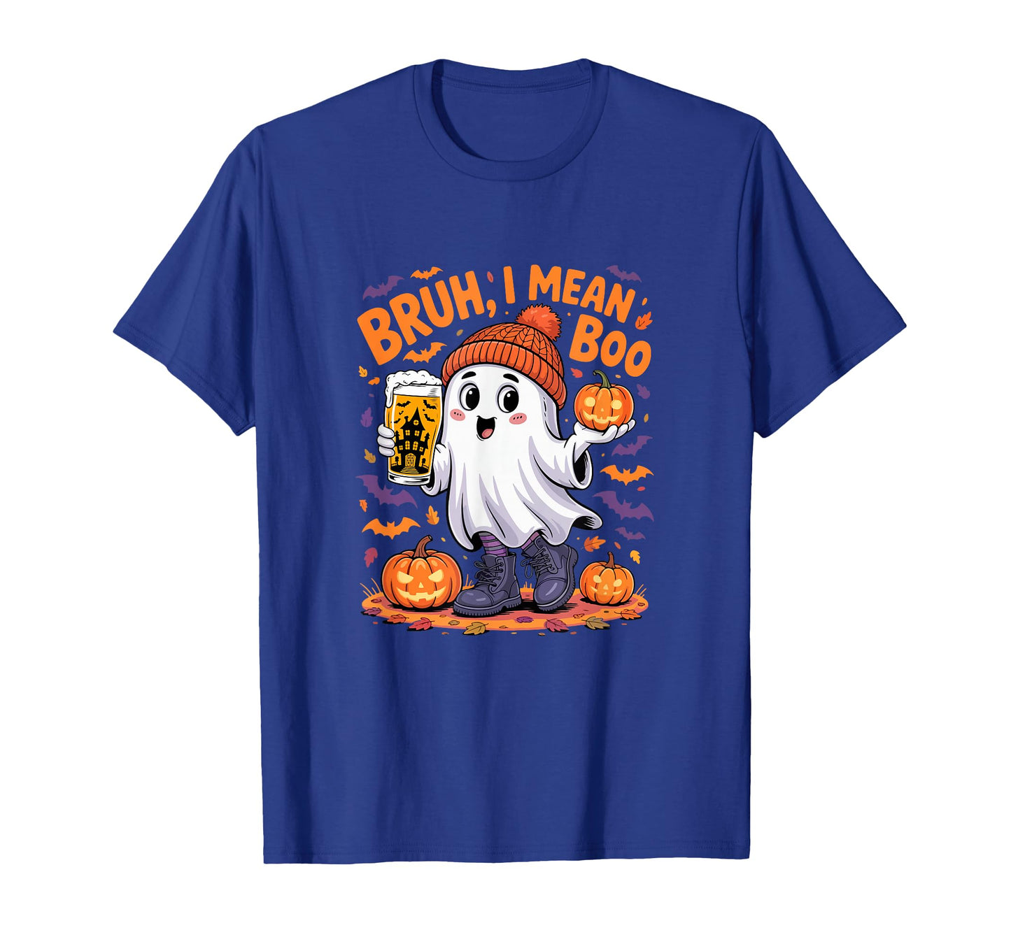 I Mean Boo Funny Joke Boo Ghost Drinking Beer Halloween T-Shirt