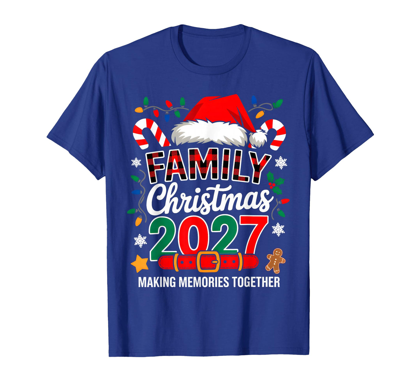 Family Christmas 2027 Matching Squad Santa Elf Funny Xmas T-Shirt