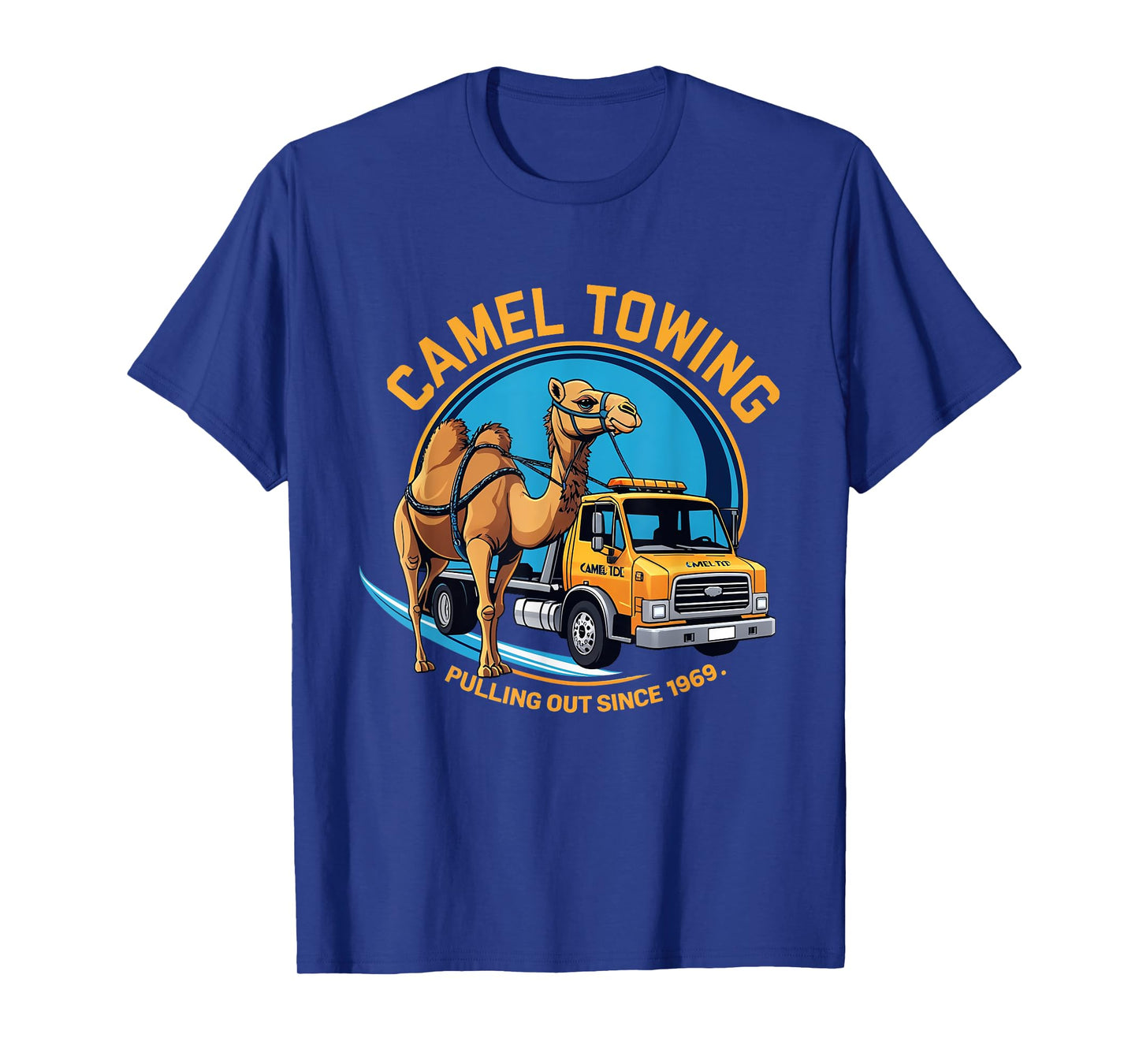 Camel Towing Design - Retro Tow Truck Graphic with Funny T-Shirt