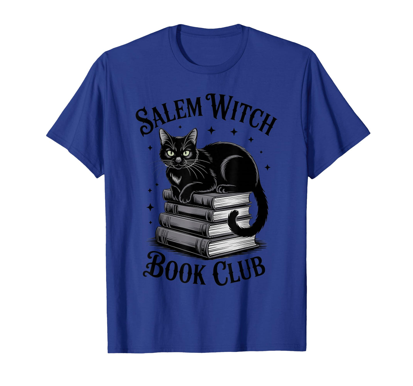 Salem Witch Book Club Bookish Halloween Black Cat Women T-Shirt