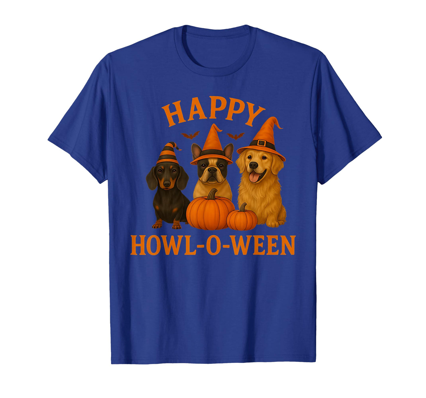 Happy Howl-O-Ween Wiener Dog Pumpkin Halloween Men Women Kid T-Shirt