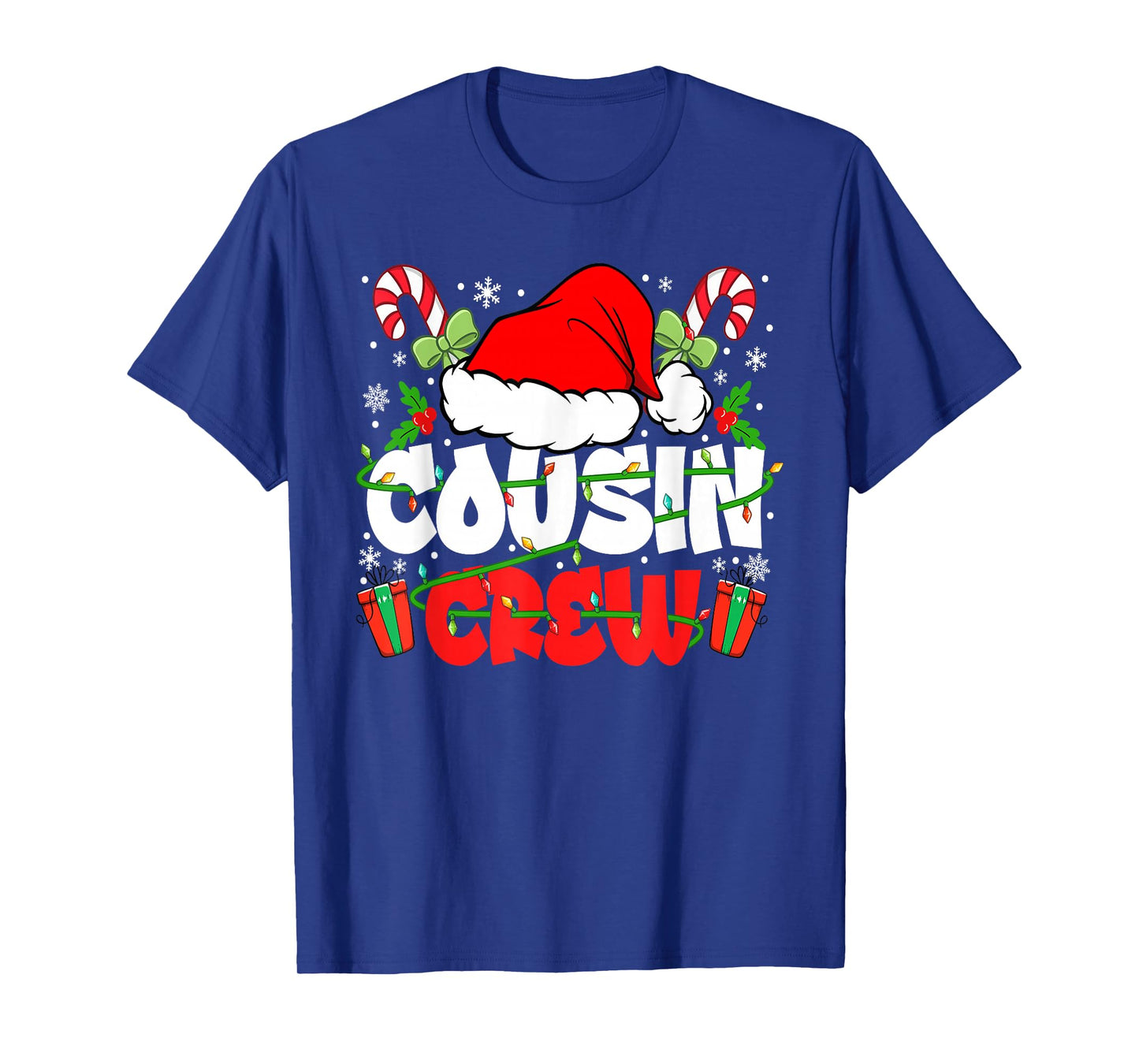 Cousin Crew Christmas Santa Hat Lights Xmas Men Boys Kids T-Shirt