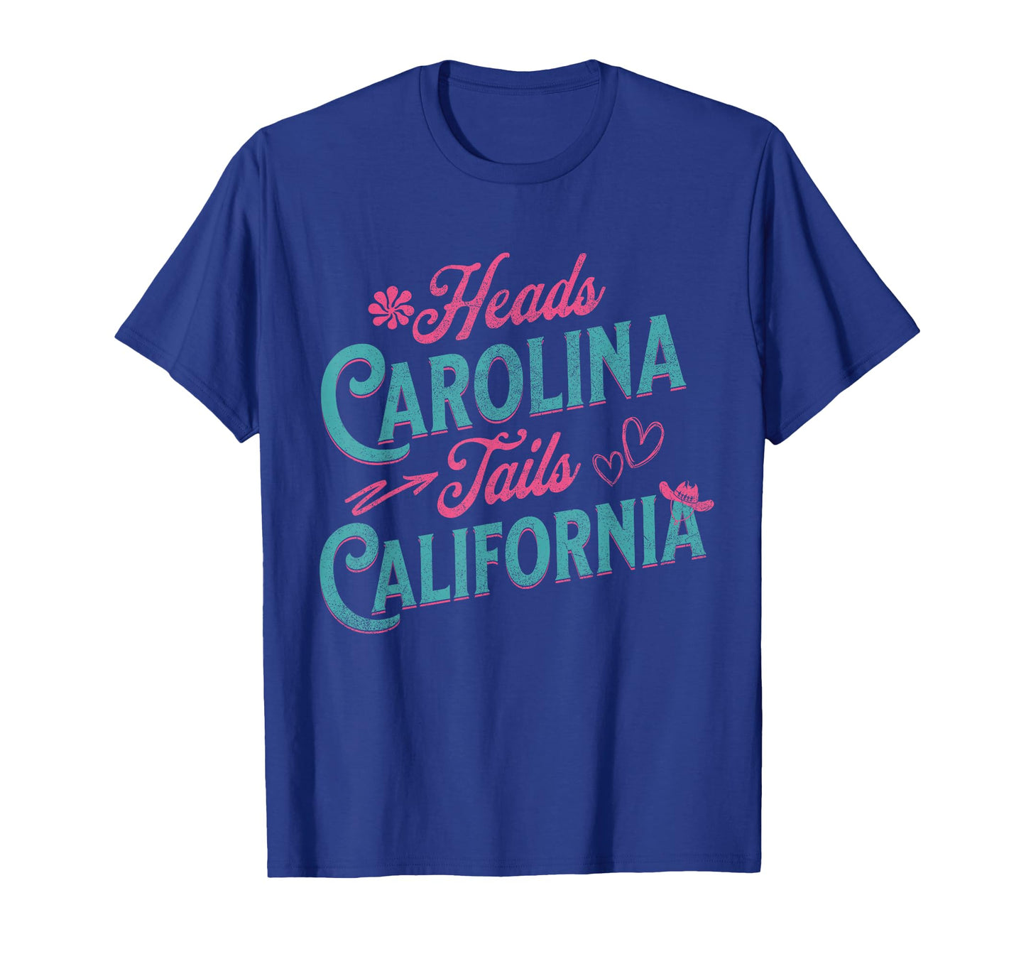 Heads Carolina Tail California Retro Vintage T-Shirt