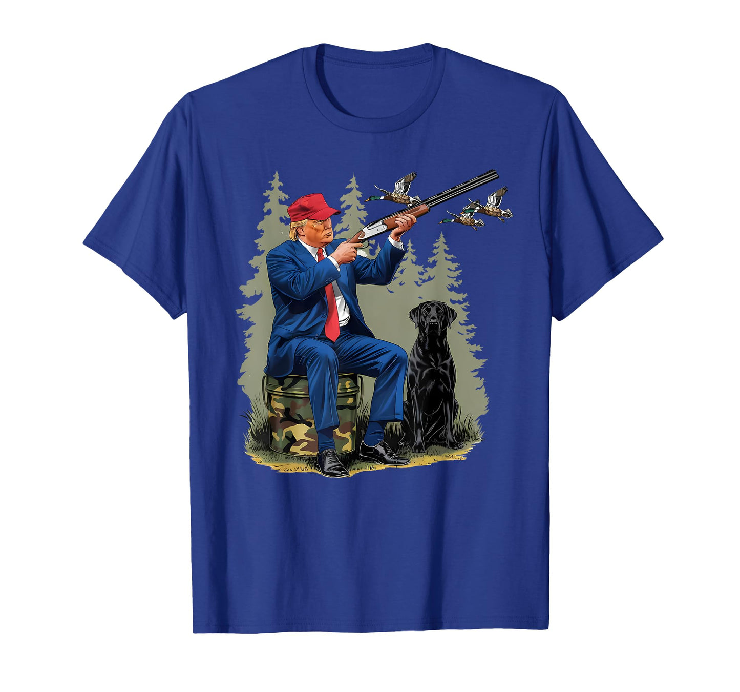 Trump Duck Hunting Donald Trump Old School Camouflage T-Shirt