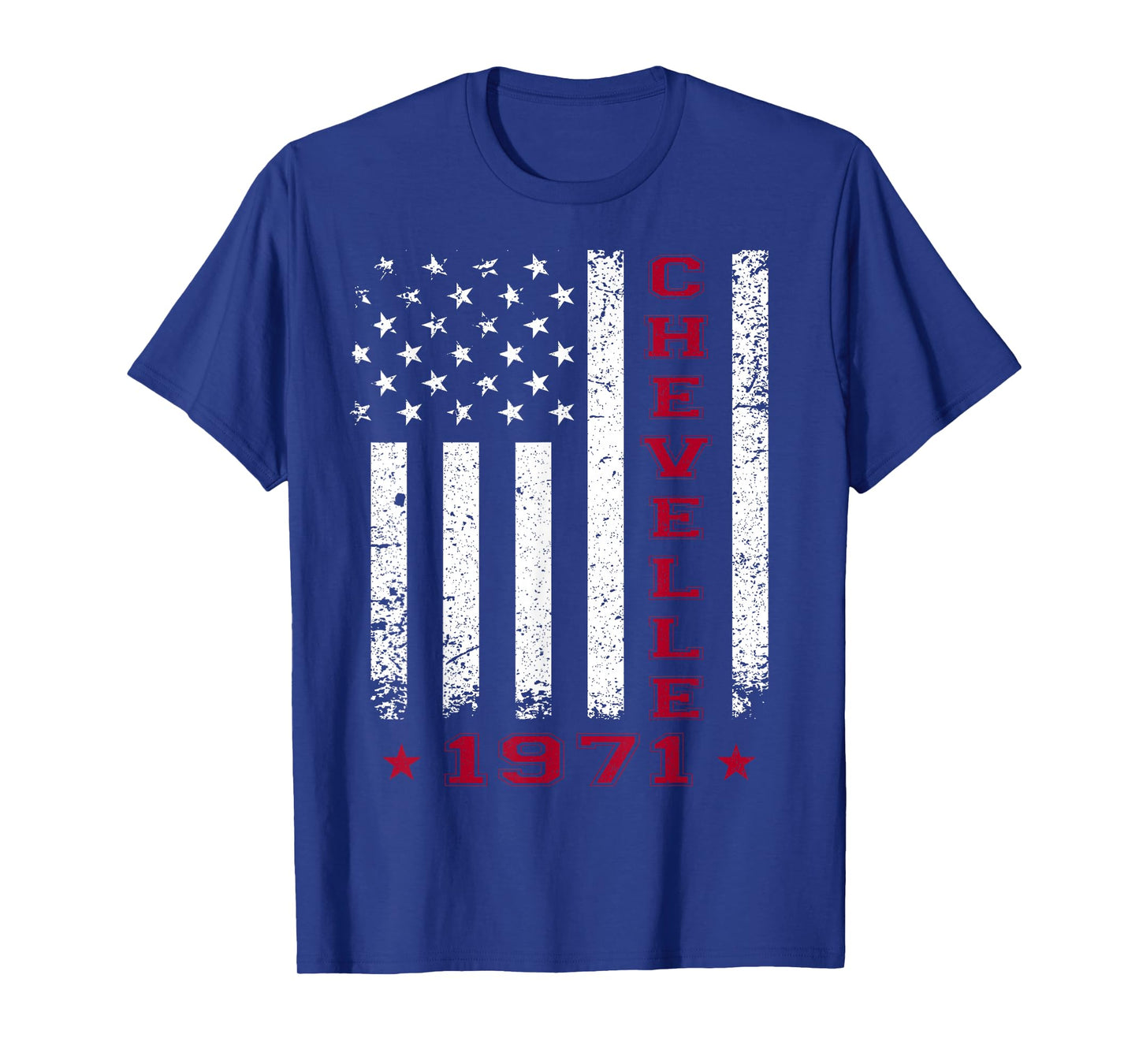 American Flag Jersey Style Chevelle 71 1971 Muscle Car T-Shirt