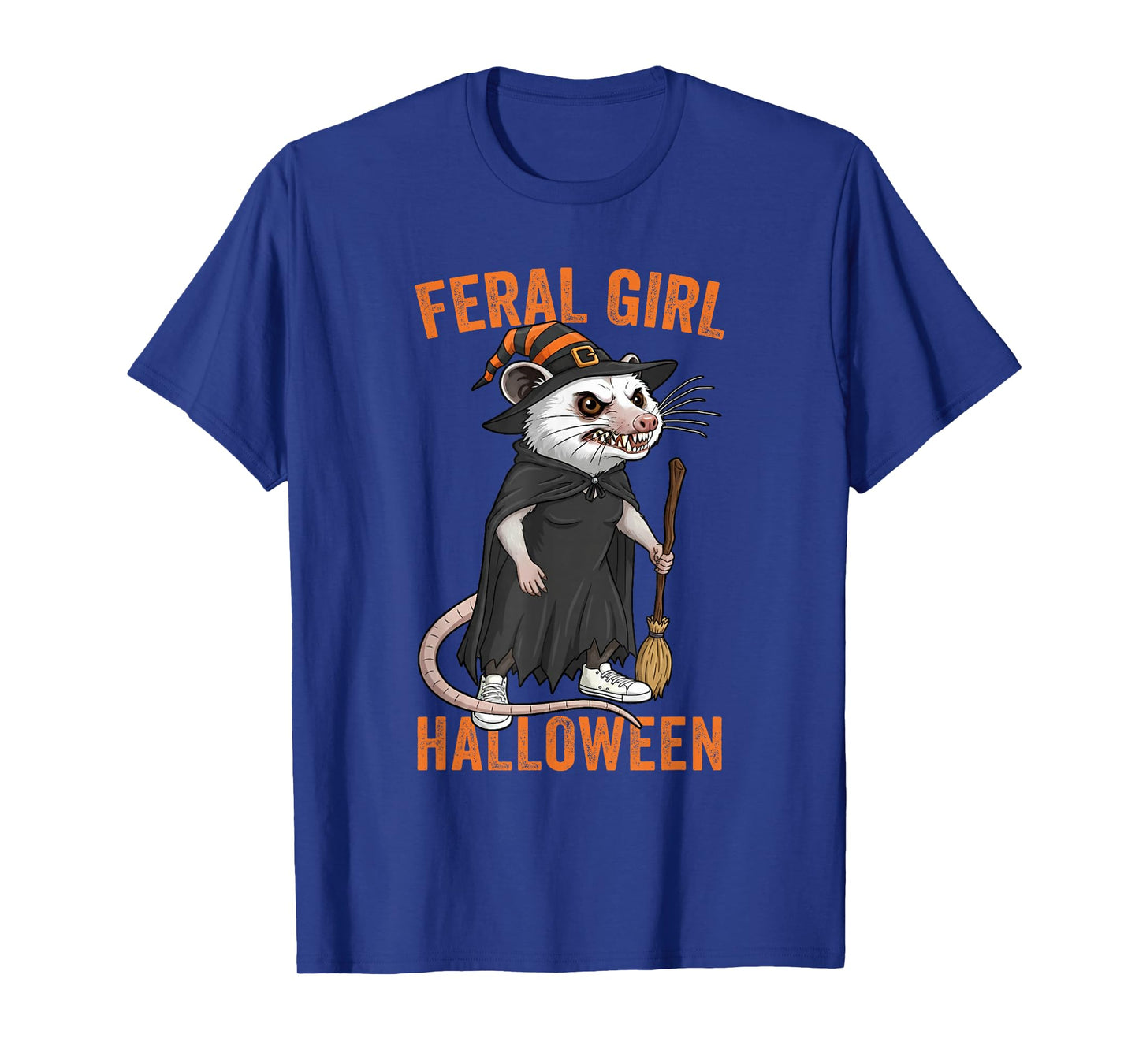 Feral Girl Halloween Funny Opossum Witch Costume Party T-Shirt