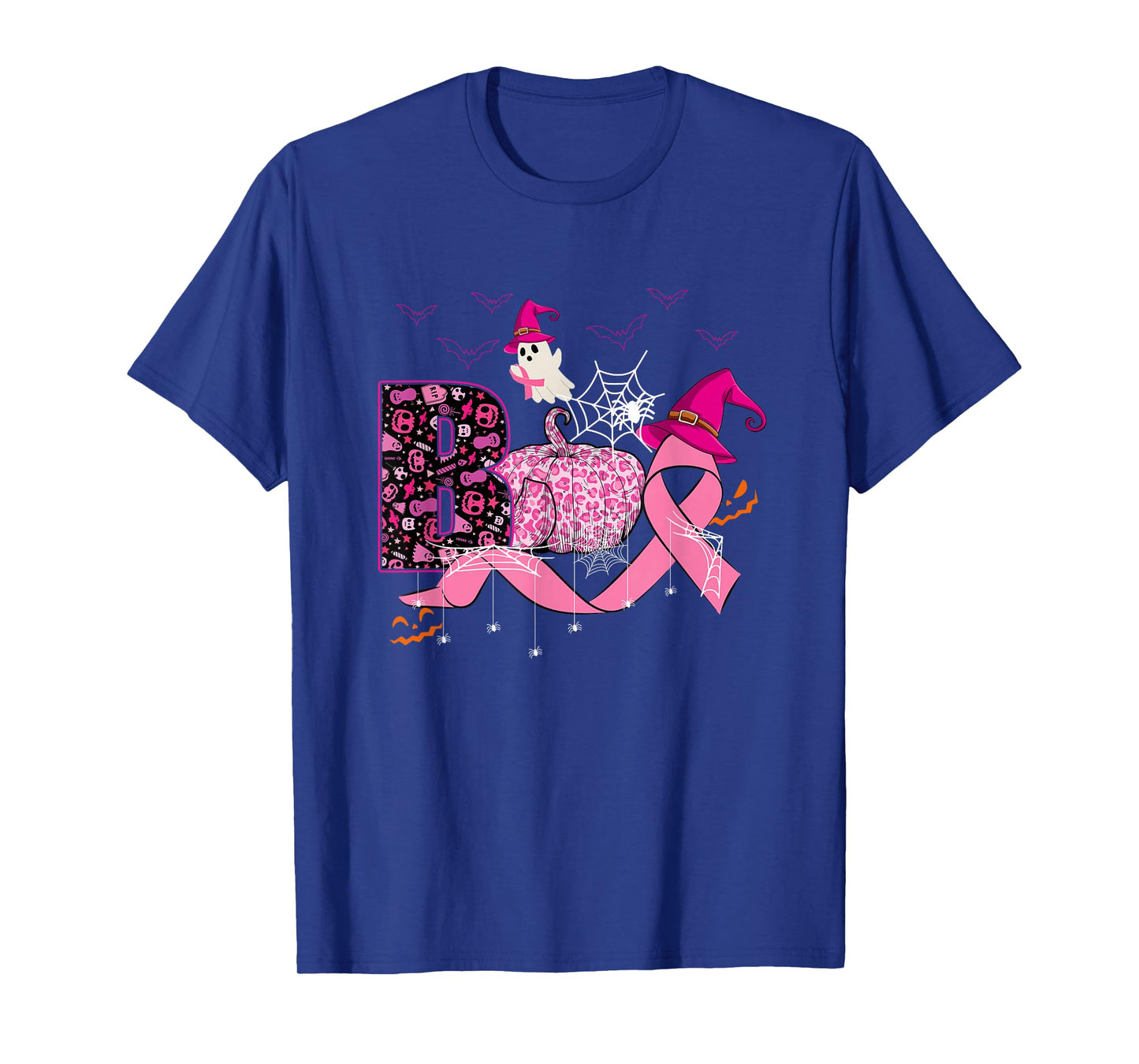 Boo Halloween Pink Ribbon Breast Cancer Awareness Pumpkin T-Shirt