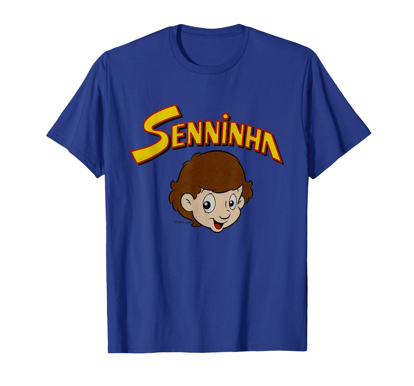 Classic Nostalgia Senninha Unisex-Adults Kids Retro Cartoon Character T-Shirt, Black, Small, Short Sleeve