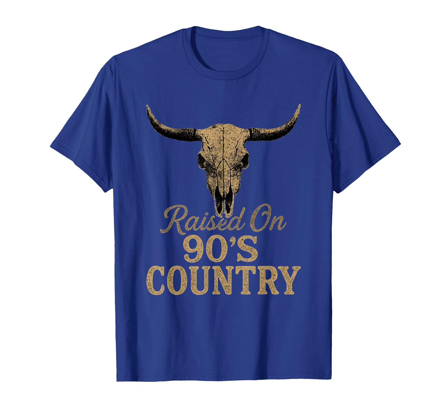 Vintage Western Bull Skull Raised On 90's Country T-Shirt
