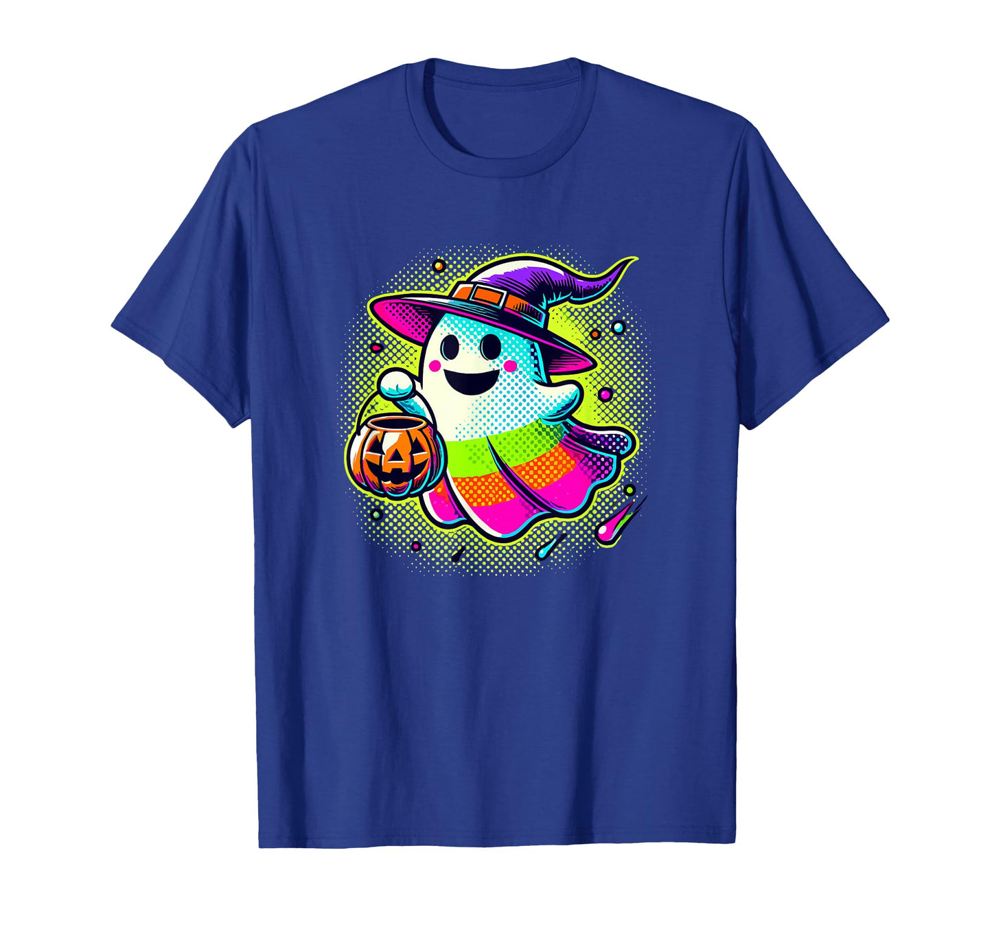 Paint Art Halloween Trick Or Treat Witch Ghost T-Shirt