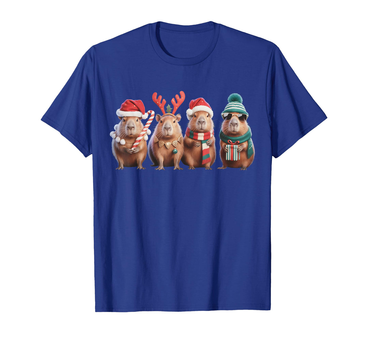 Christmas Lights Capybara Xmas Santa Capybara Men Women Kids T-Shirt