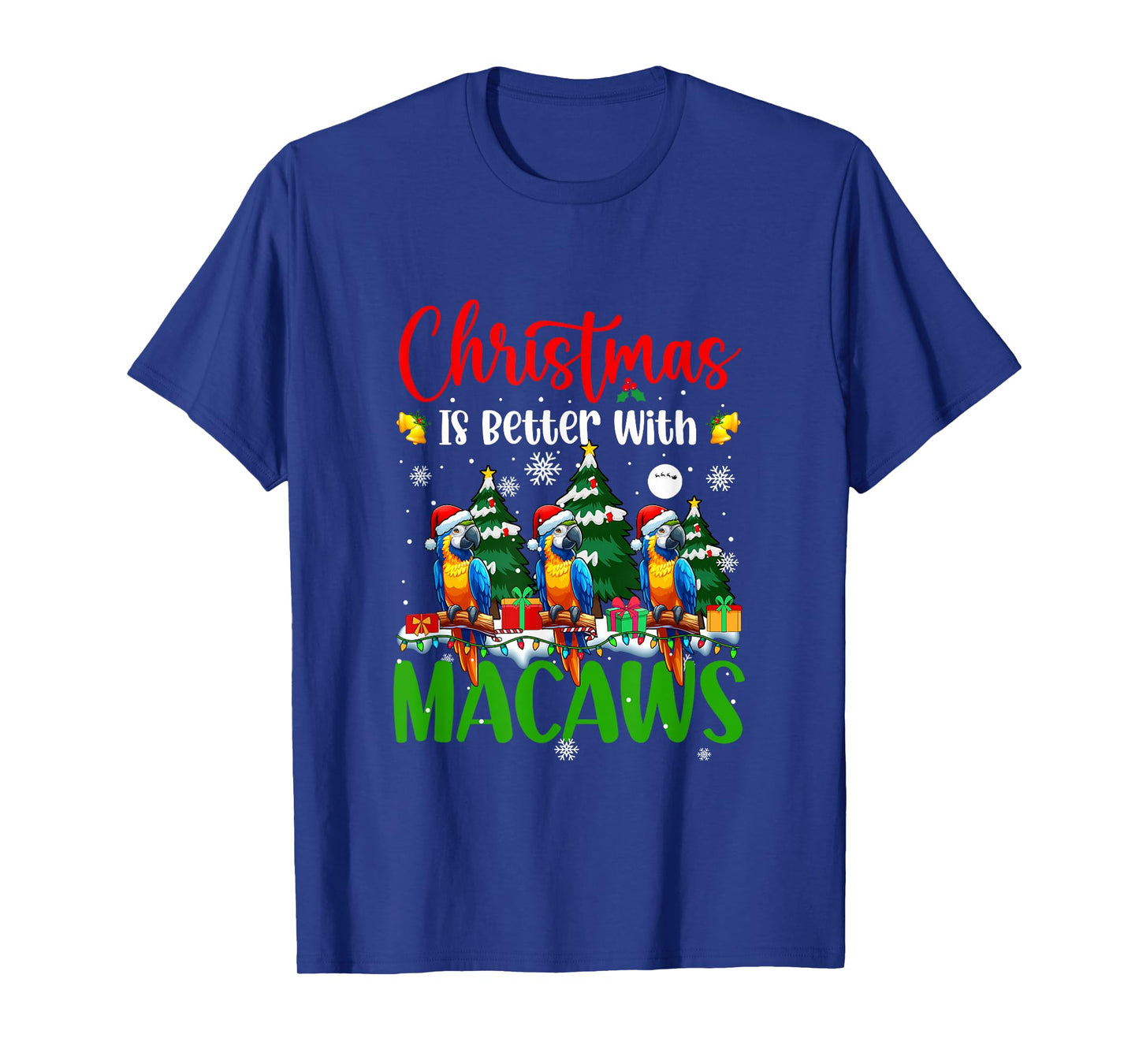 Xmas is Better Funny Joke Macaws Lover Christmas Tree T-Shirt