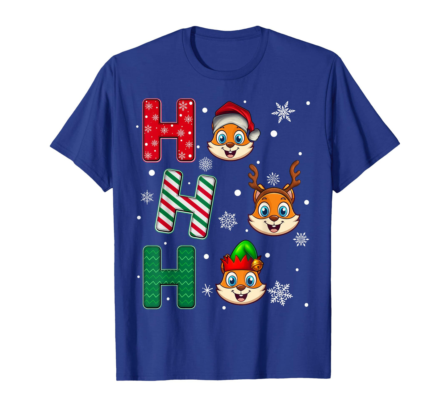 Ho Ho Ho Squirrel Animal Matching Santa Elf Xmas T-Shirt