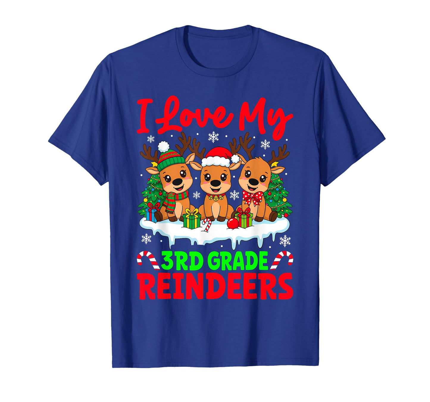 I Love My 3rd Grade Reindeers Three Reindeer Teacher Xmas T-Shirt