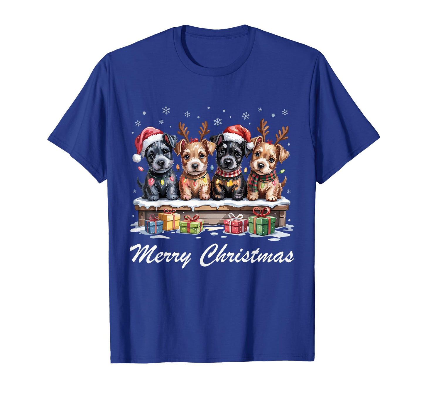 Scottish Terrier Merry Christmas Scottie Dog Lovers Holiday T-Shirt